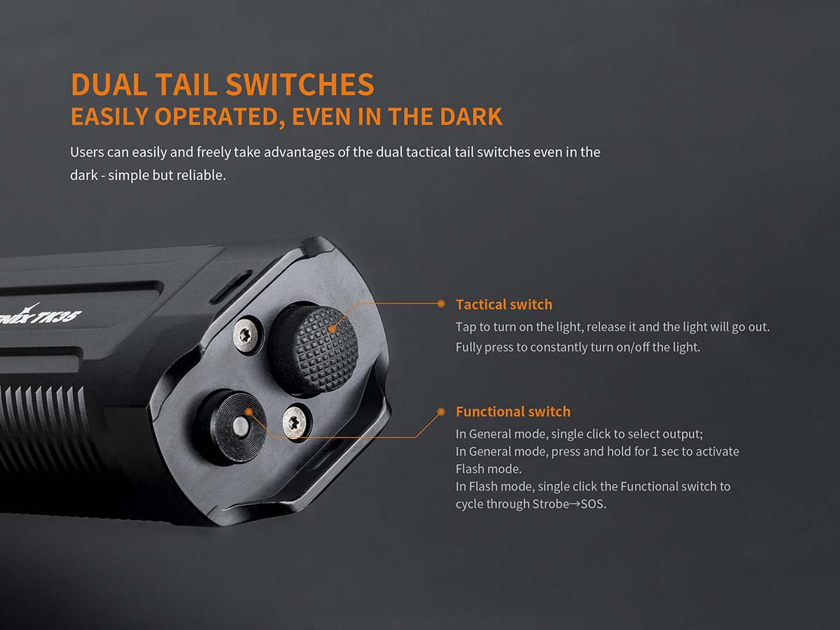 Fenix TK35 High-Powered LED Flashlight - 1000 Lumens, Rechargeable Battery, Durable for Outdoor Adventures, Camping, Hiking & Emergency Use