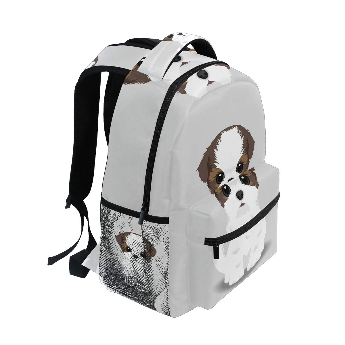 Pfrewn Shih Tzu Puppy Print Backpack for Women & Men - Stylish Laptop Computer Bag for Work, School, Travel & Camping - Durable Casual Daypack with Dog Design