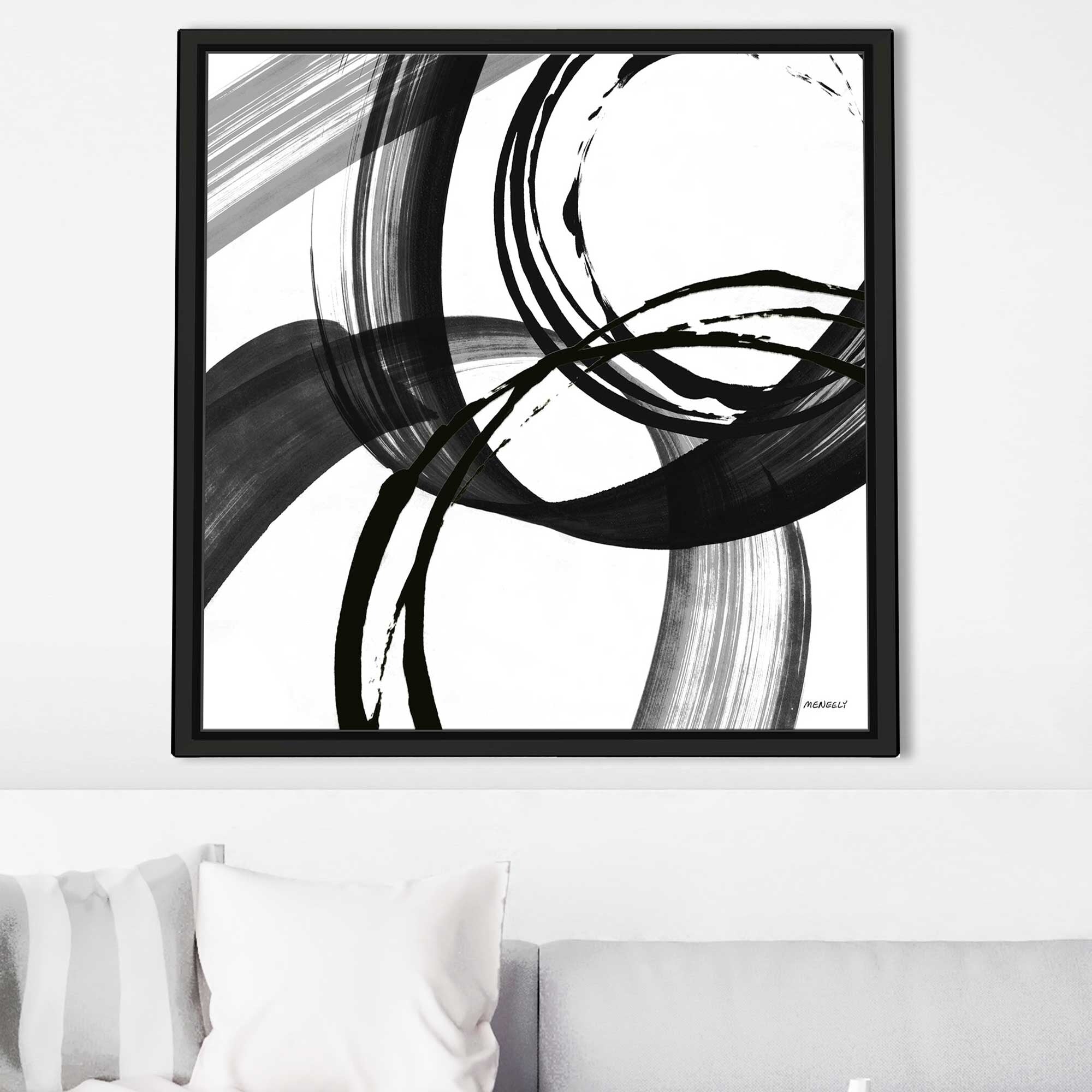 Black and White Pop II Art Print on Floating Canvas - Modern Wall Decor for Living Room, Bedroom & Office