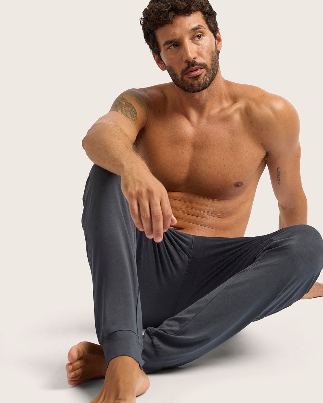 Men's Soft Cuffed Sleep Pants - Cozy Lounge Pajama Bottoms for Relaxing at Home & Sleeping - Storm Gray