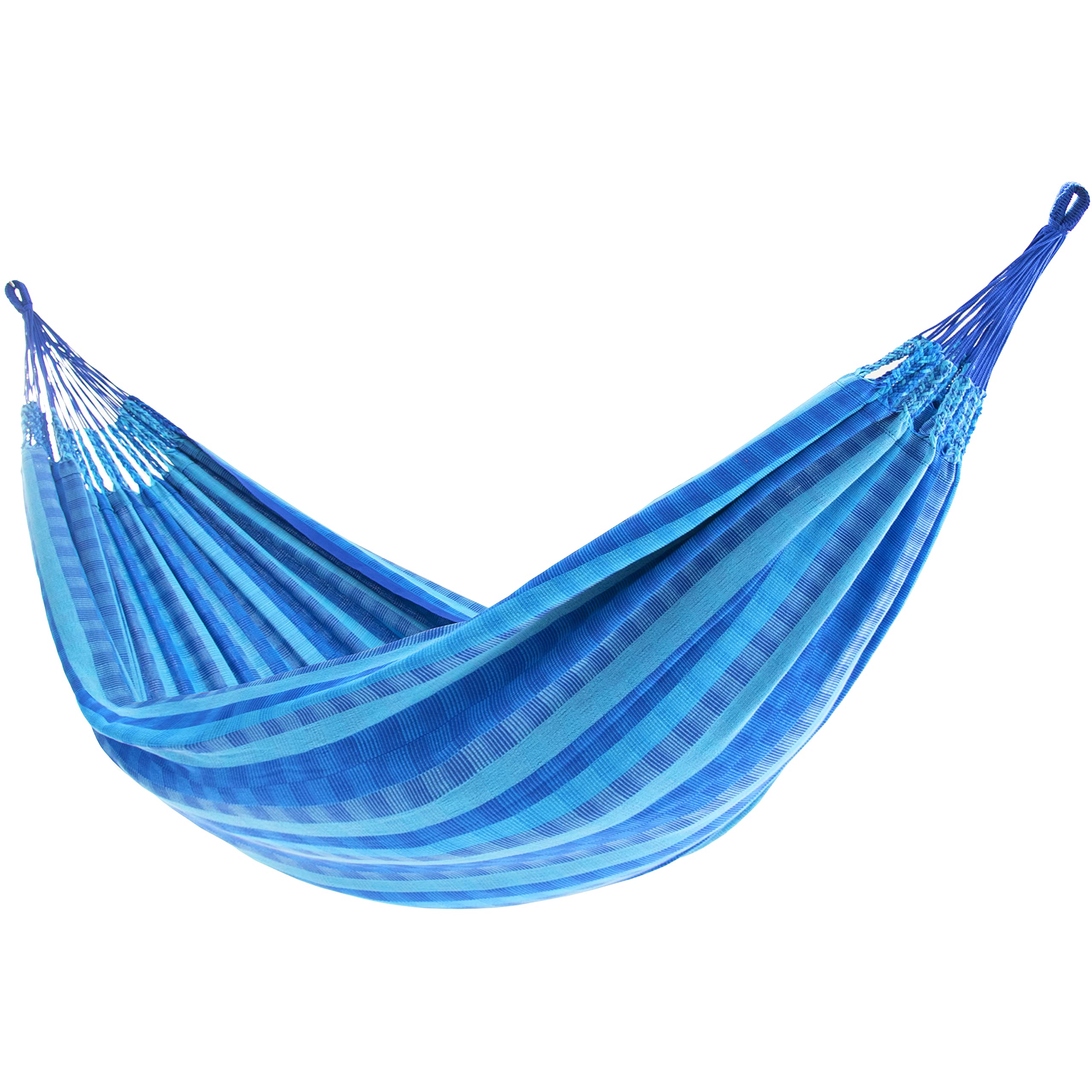 Vivere Latin Hammock Collection - 100% Cotton Double Hammock for 2 Adults, 450 lb Capacity - Vibrant Colors (Laguna) - Perfect for Backyard, Beach, Camping & Outdoor Relaxation