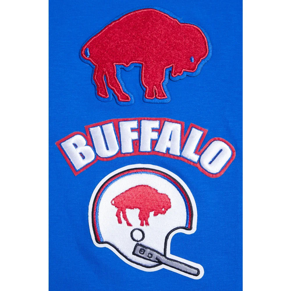 Buffalo Bills Retro Classic Chenille Striped Tee Shirt for Men - Vintage NFL Football Jersey Style - Perfect for Game Day, Tailgating & Fan Apparel