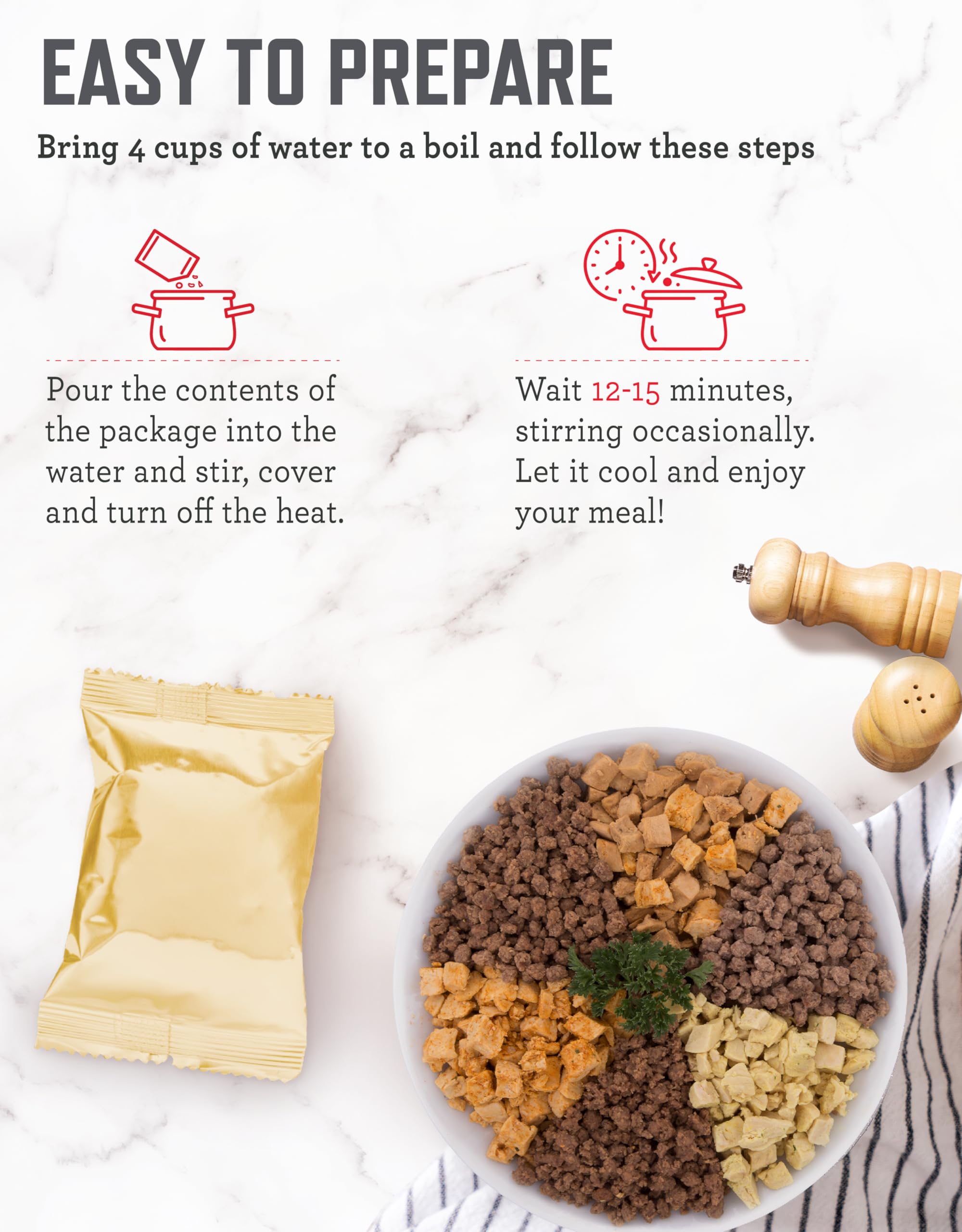 READYWISE Emergency Food Supply Bucket - Freeze-Dried Chicken, Beef, Pork & Rice Survival Meals | 25-Year Shelf Life | 48 Meat & 40 Rice Servings | Camping, Hiking & Emergency Preparedness Essentials | Perfect for Outdoor Adventures, Natural Disasters & Long-Term Food Storage