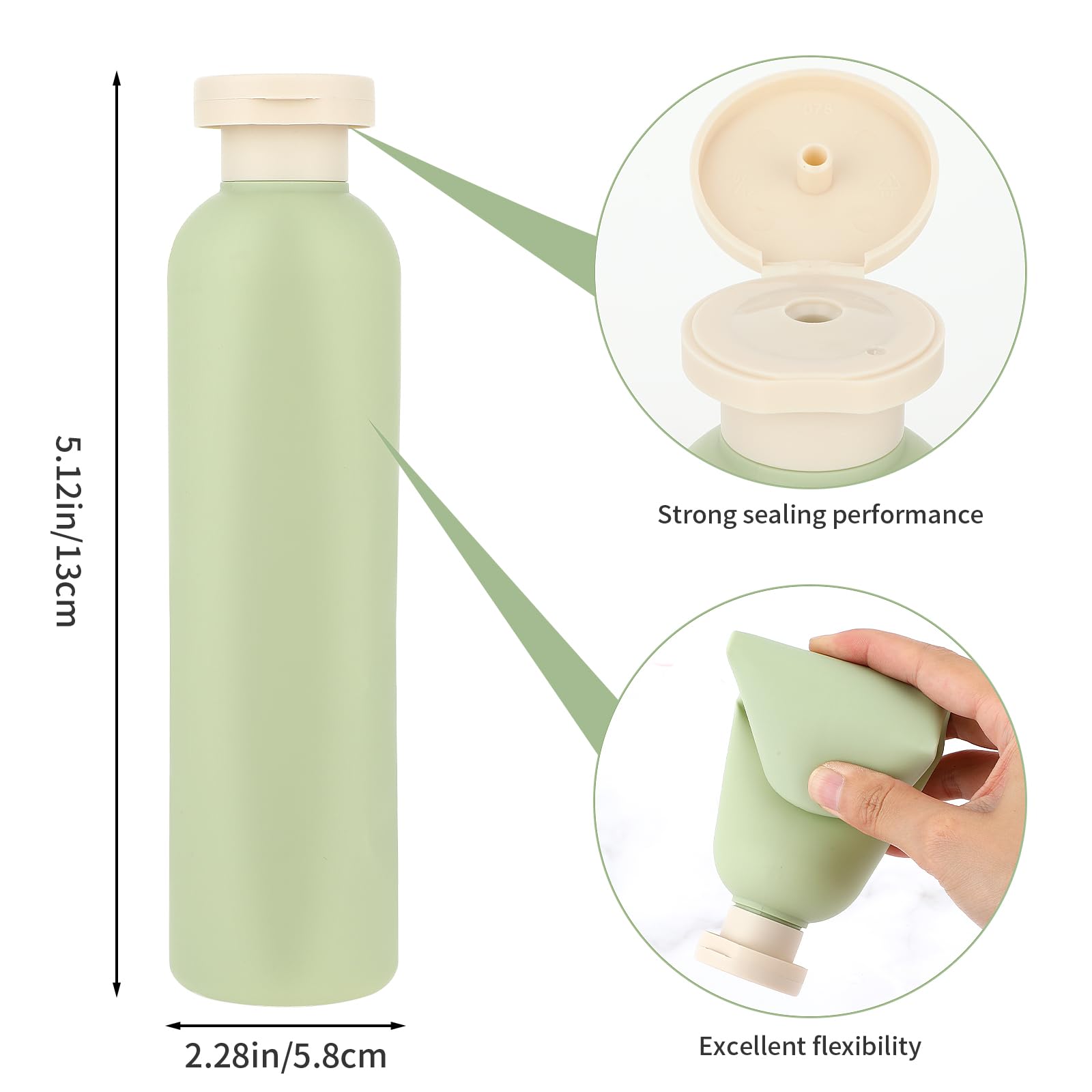 WLLHYF 2 Pack Refillable Squeeze Bottles (260ml) - Leak-Proof Travel Containers for Shampoo, Lotion & Creams | BPA-Free Plastic with Flip Top Cap | Perfect for Toiletries, Gym & Air Travel (Green & Blue)