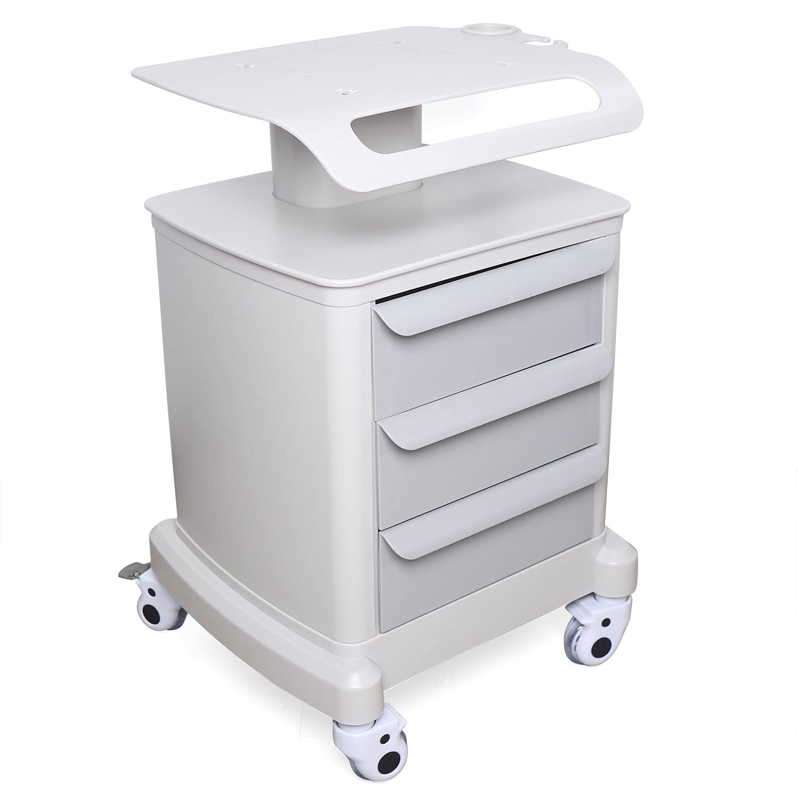 3-Tier Salon Trolley Cart with Wheels & Drawers - ABS Beauty Salon & Spa Equipment Rolling Storage Cart, 66lbs Capacity - Perfect for Hair Styling, Nail Art, Massage & Mobile Spa Services