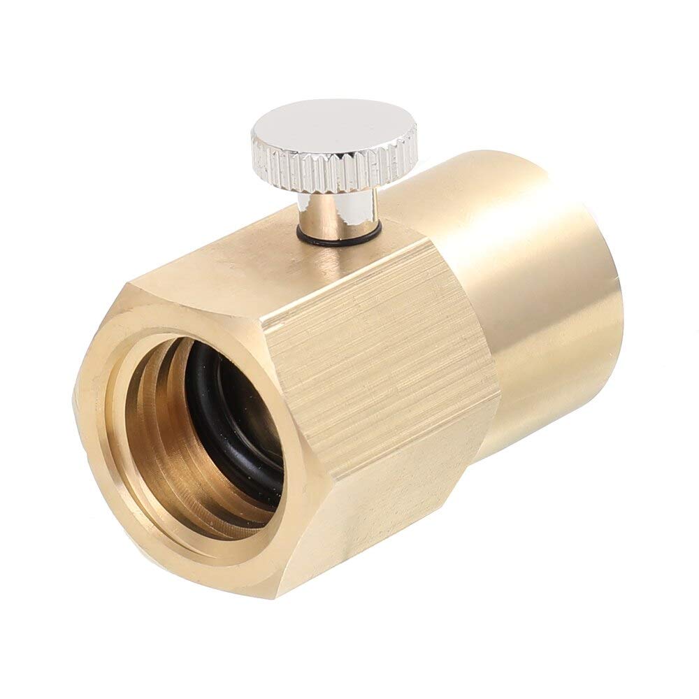 SodaStream CO2 Cylinder Refill Adapter - M.C Brass Replacement Part with Bleed Valve, W21.8-14 CGA320 Connector - Perfect for Home Carbonation & DIY Soda Making