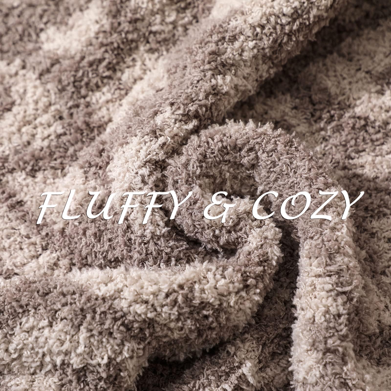 Bearberry Fuzzy Leopard Print Knitted Throw Blanket - Ultra Soft Cozy Microfiber Blanket for Couch, Sofa, Bed & Travel - Warm & Breathable (Linen/Warm Gray, 51x70 inches) - Perfect for Winter Nights, Movie Time & Home Decor
