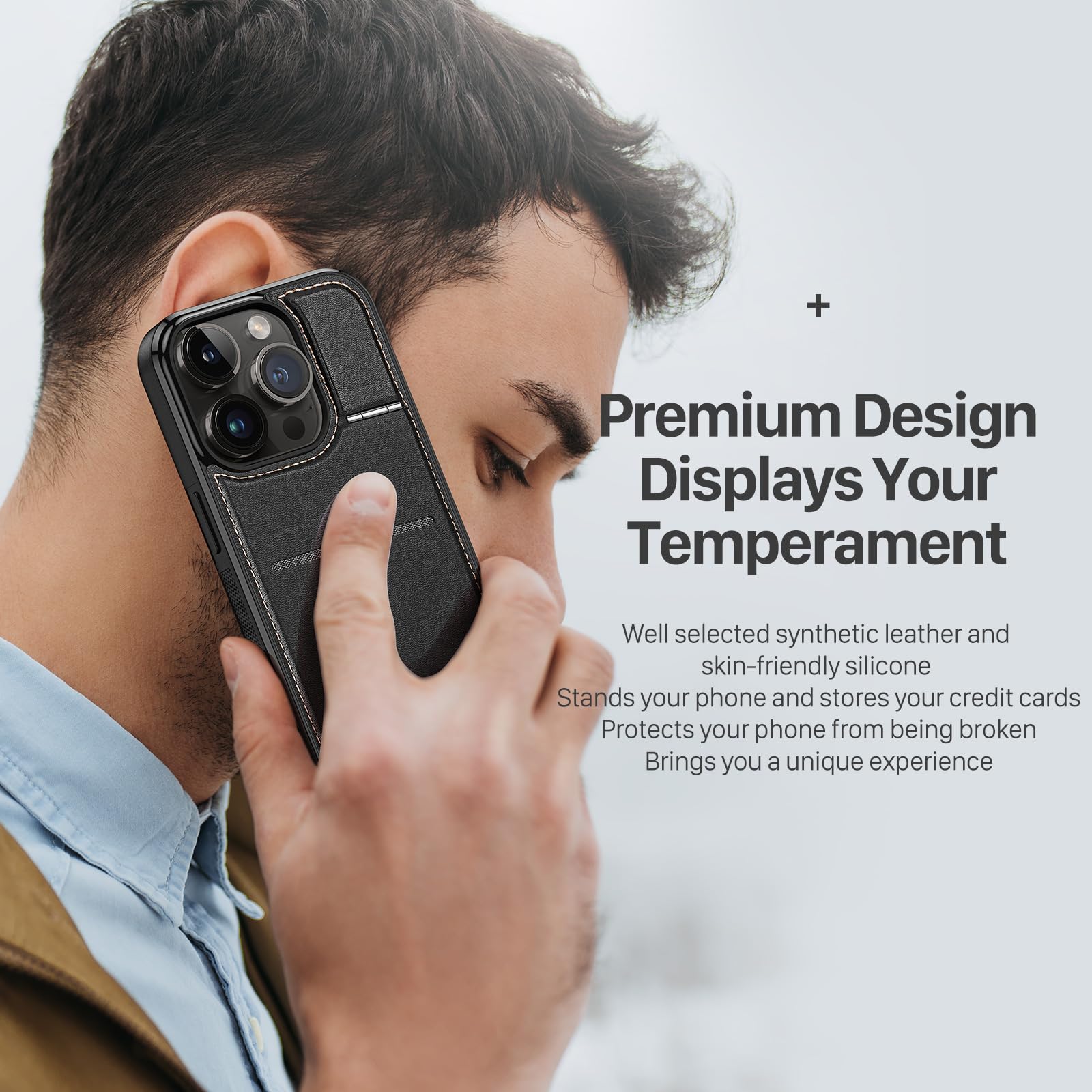 DUX DUCIS Leather iPhone 15 Pro Max Case (6.7