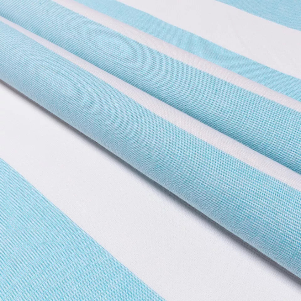 Coastal Resort Stripe Fouta 2-Piece Beach Towel Set with Tassels - Soft & Absorbent for Pool, Beach, Spa & Outdoor Use