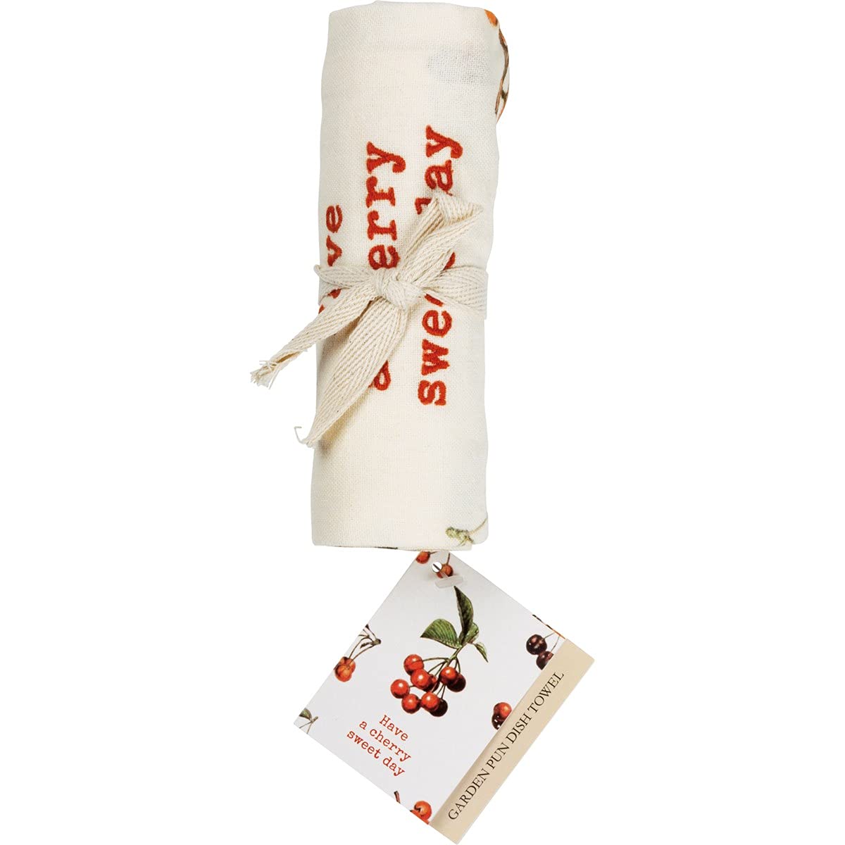 Primitives by Kathy Have A Cherry Sweet Day Decorative Kitchen Towel - Cute Farmhouse Style Dish Towels for Kitchen Decor, Baking & Holiday Gifting