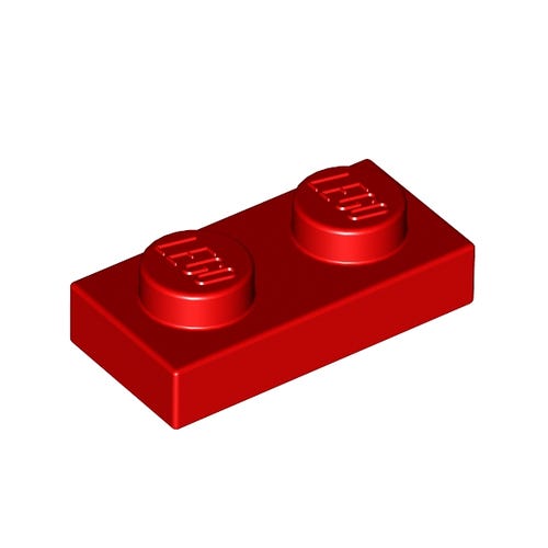 Lego Plate 1x2 (3023) - Genuine LEGO Building Brick Baseplate for Creative Construction | Perfect for MOC Models, Miniature Scenes & LEGO Architecture Projects