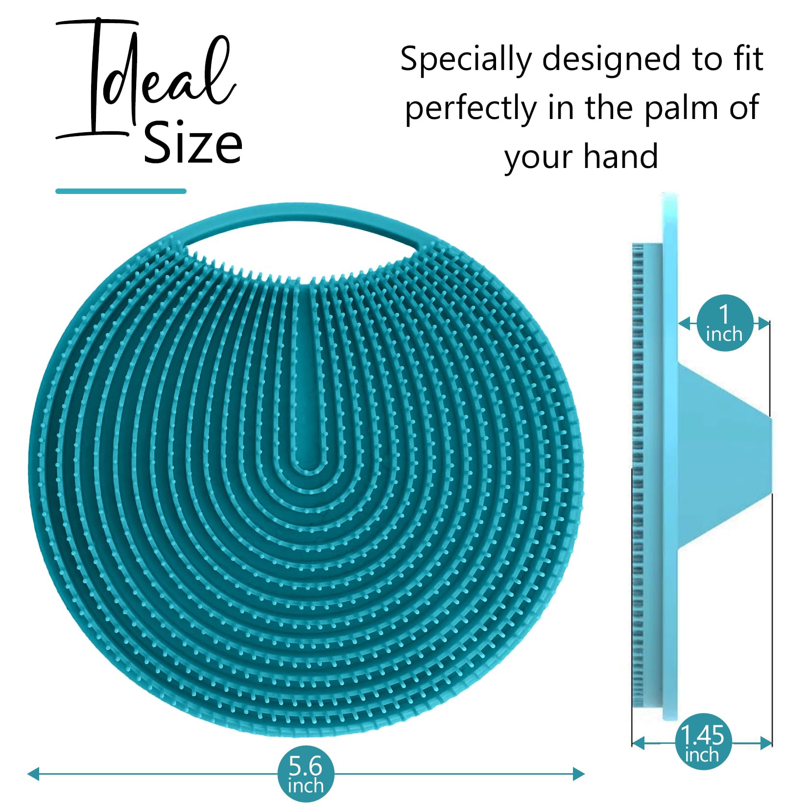 Premium Silicone Body Scrubber & Exfoliating Loofah with Handle - Gentle Skin Brush for Sensitive Skin | Travel-Friendly & Pet-Safe Bath Scrubber (Sky Blue) | Perfect for Shower, Spa & Daily Exfoliation Routine