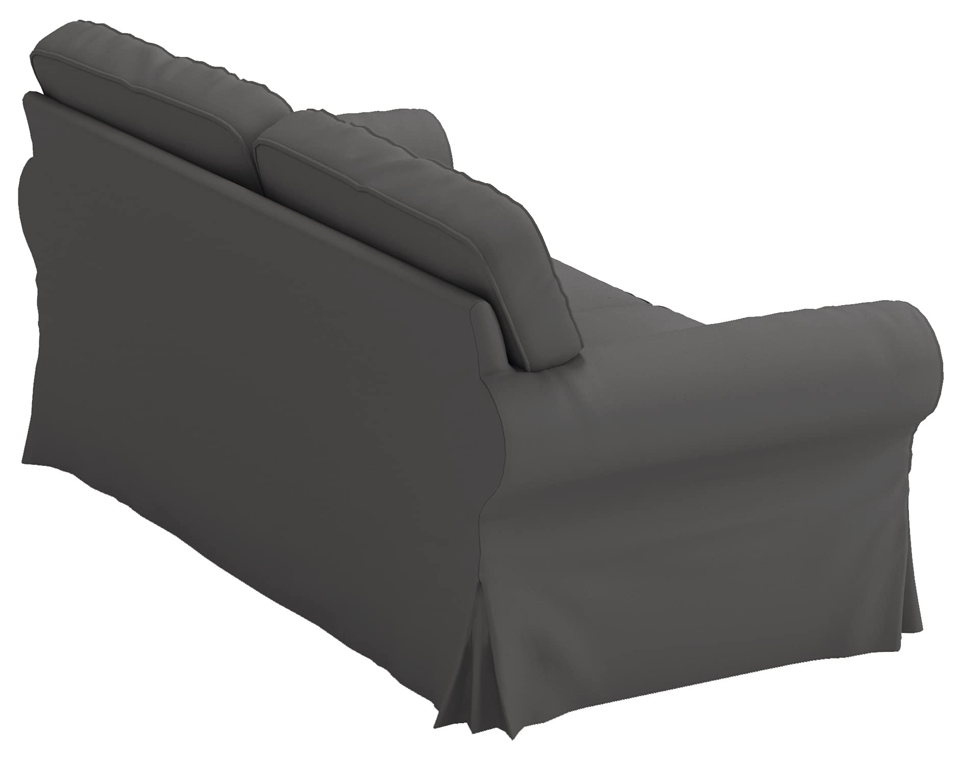 Custom Made Polyester Flax Ektorp Loveseat Sofa Cover Slipcover - Compatible with IKEA Ektorp Sofa, Durable Deep Gray Fabric Replacement | Perfect for Living Room, Home Decor & Furniture Protection