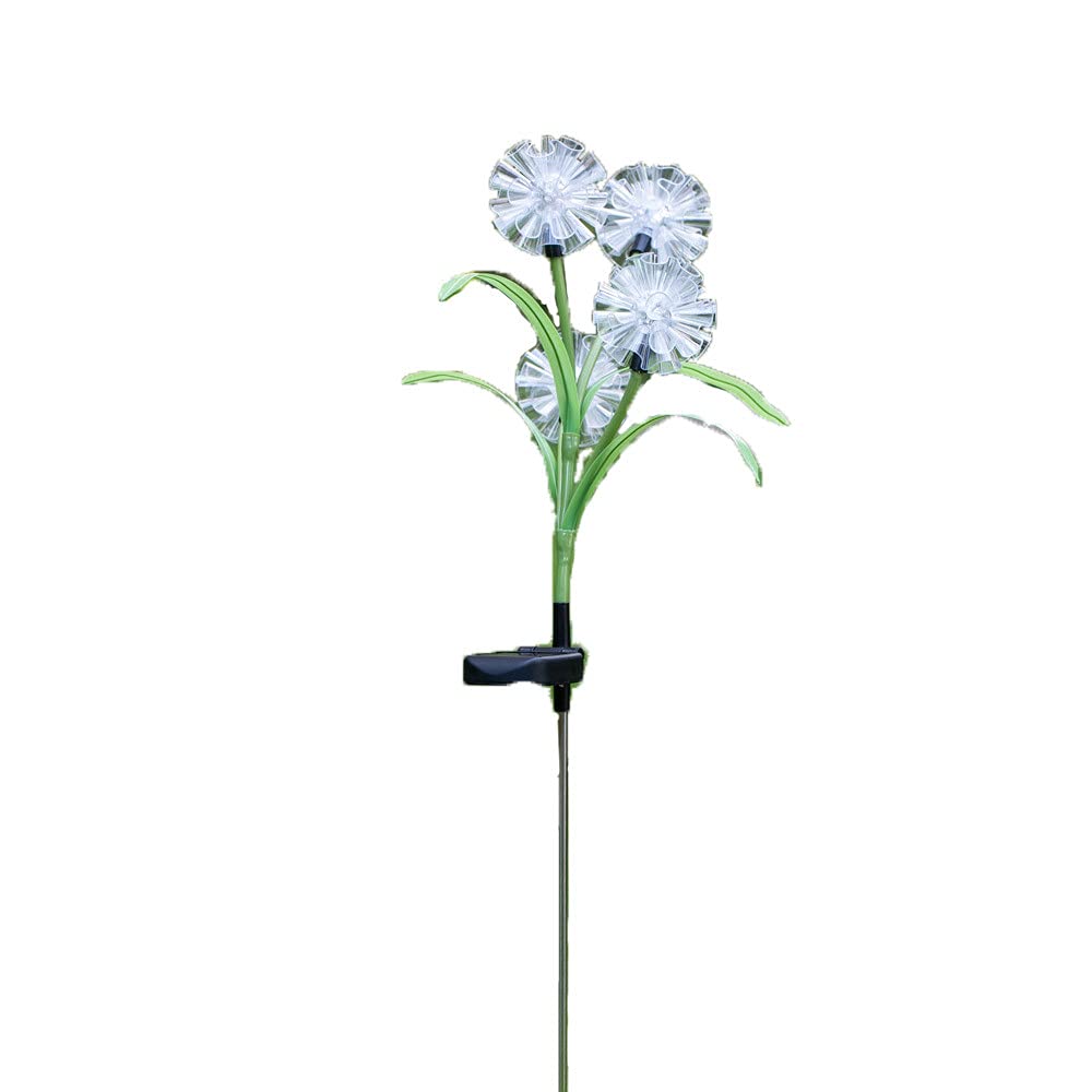 DFDGBD White LED Solar Light Polyester Flowers - Durable Fall Decorative Flowers for Garden, Yard, Flowerbed, and Outdoor Decor - Weather-Resistant Artificial Flowers for Home & Landscape Design