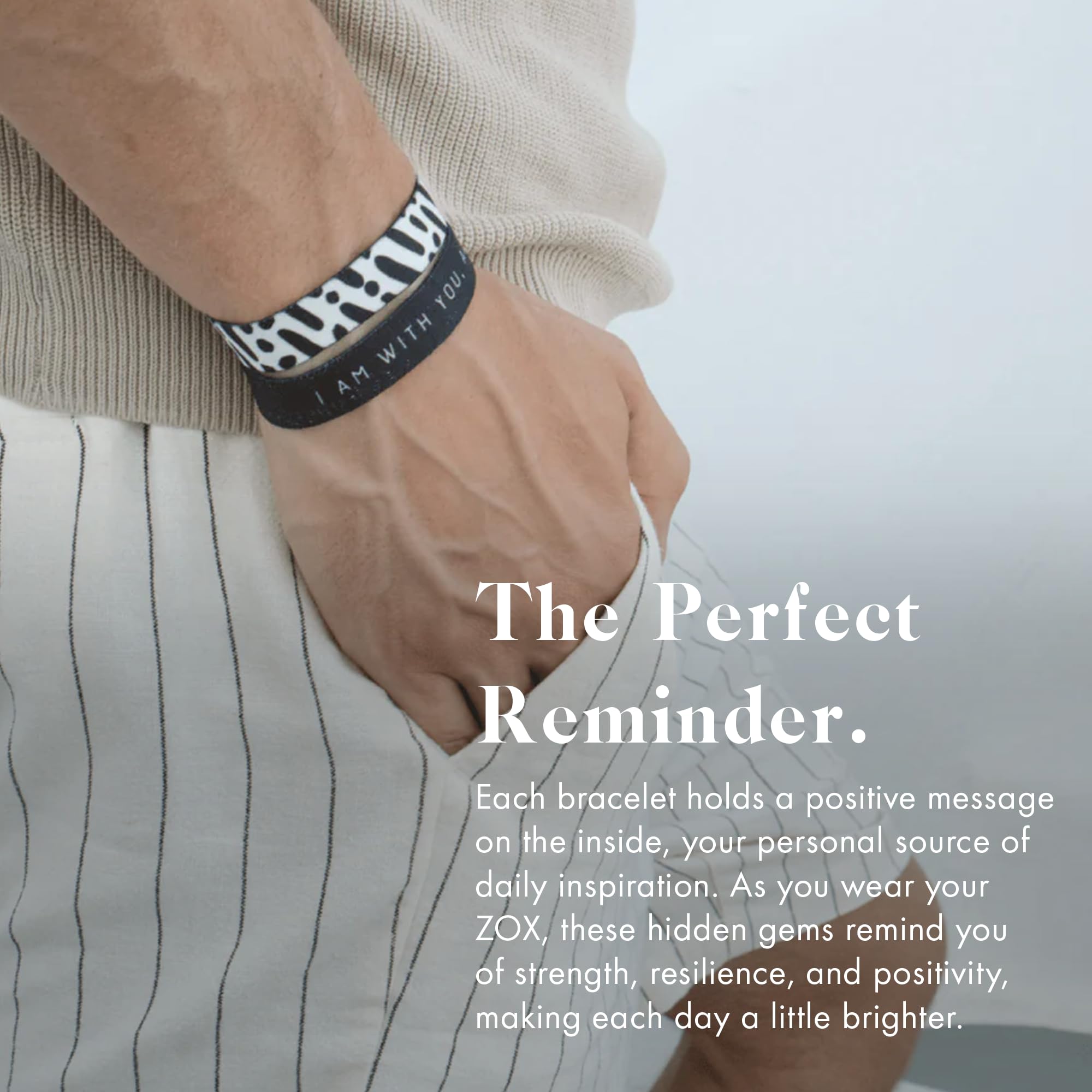 ZOX Stretchy Elastic Bracelets with Motivational Affirmations & Unique Artwork - Inspirational Wristbands for Men & Women - Perfect Gift for All Ages | Daily Wear, Yoga, Meditation & Workout Accessories