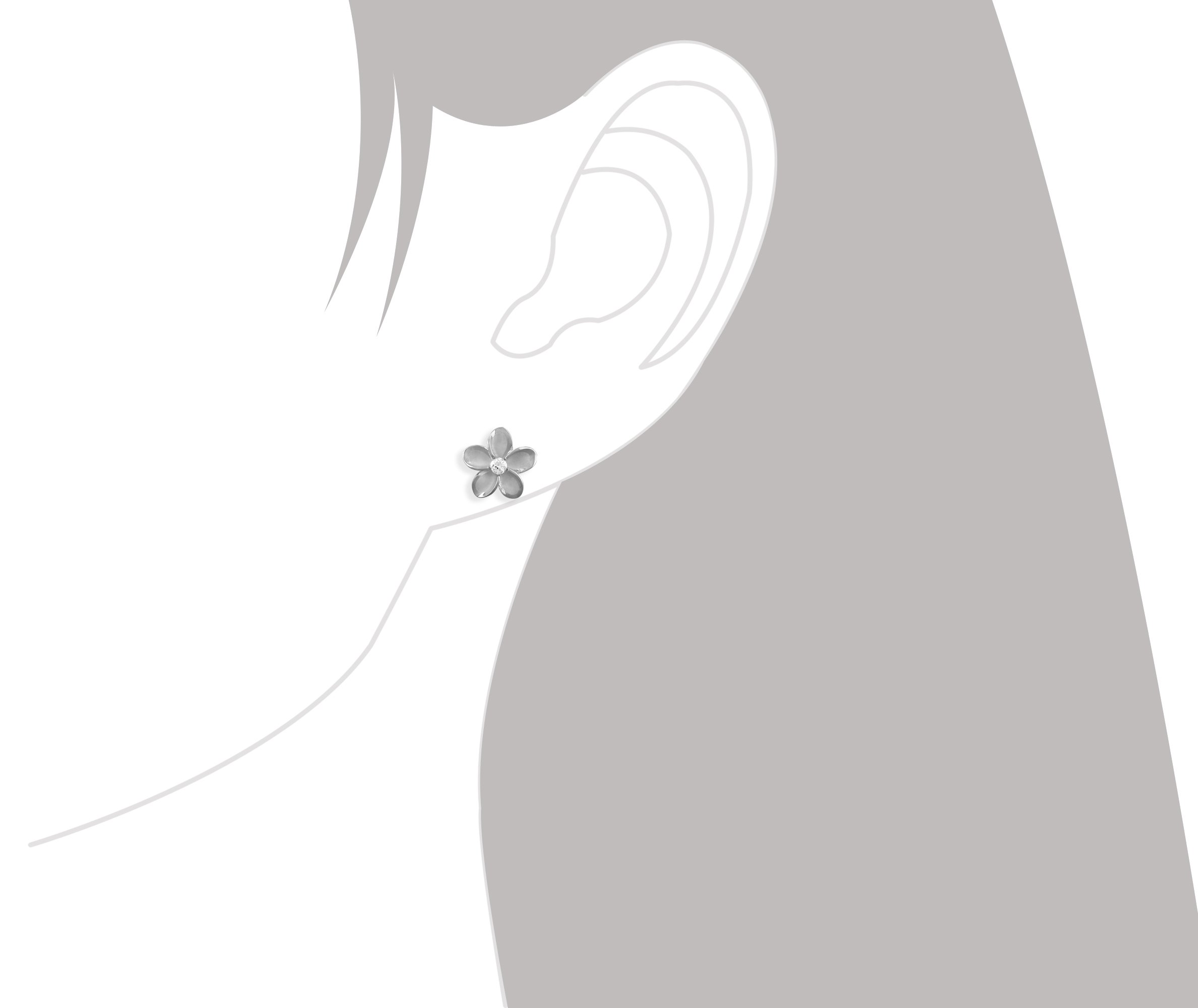 Sterling Silver 9mm Plumeria Stud Earrings for Women - Dainty Hawaiian Flower Jewelry - Perfect for Everyday Wear, Gifts & Special Occasions