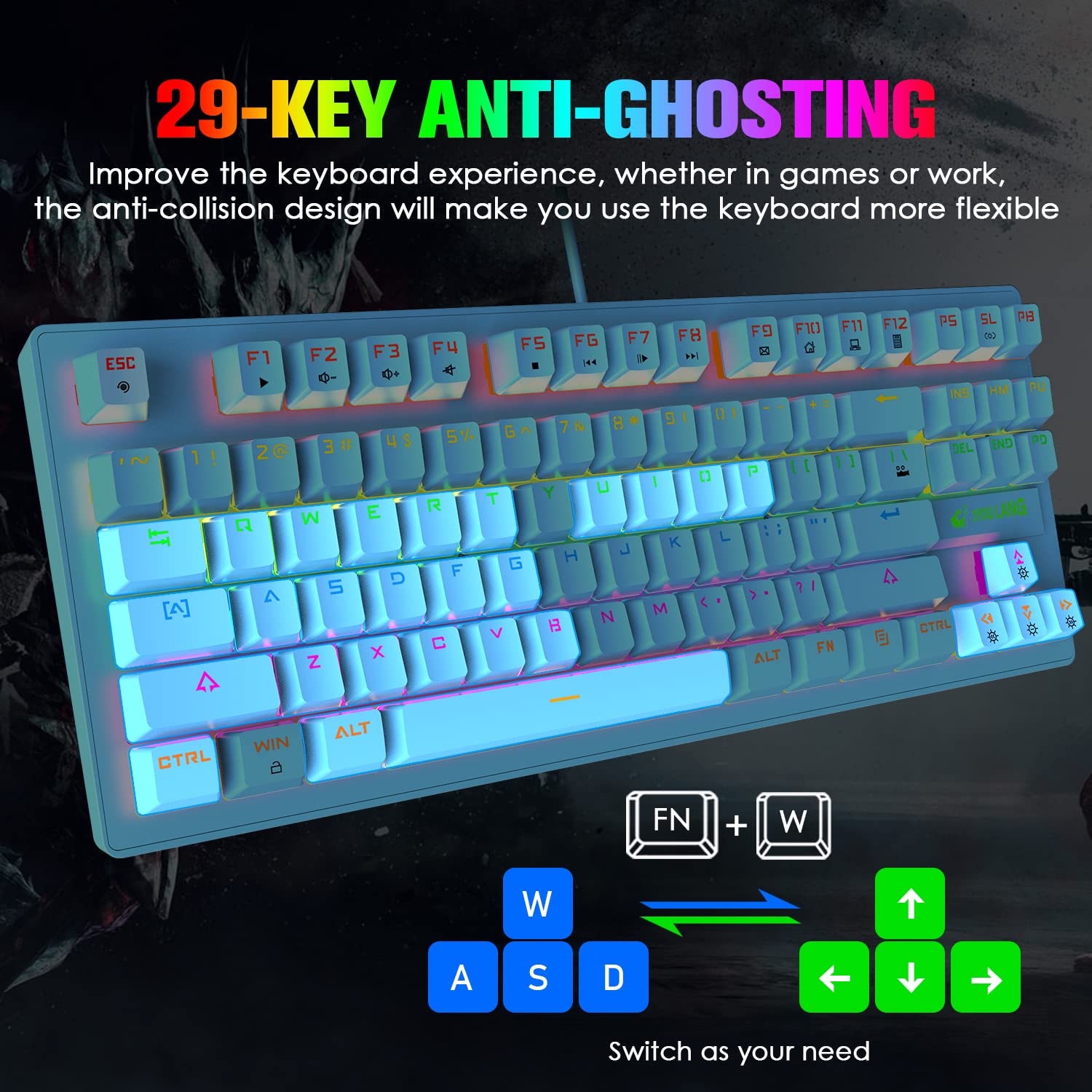 LexonElec RGB Gaming Keyboard and Mouse Combo with Mousepad & Headset - Mechanical Keyboard, Ultralight Honeycomb Mouse, Noise-Canceling Mic - Perfect for PC, Laptop Gaming & Office Work