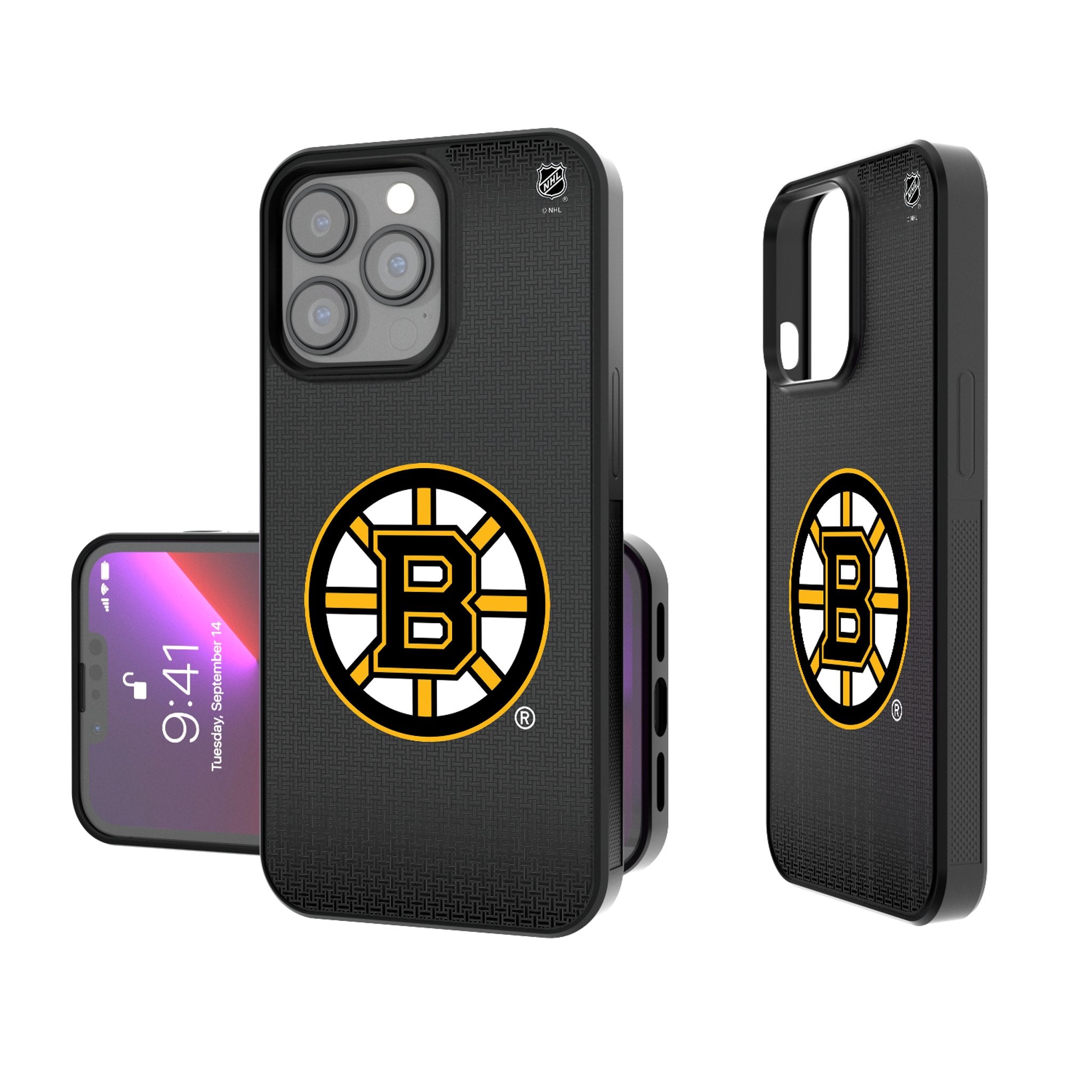 Boston Bruins Hockey Team Linen Bump Shockproof Phone Case for iPhone & Samsung - Perfect for Bruins Fans & Game Day Protection