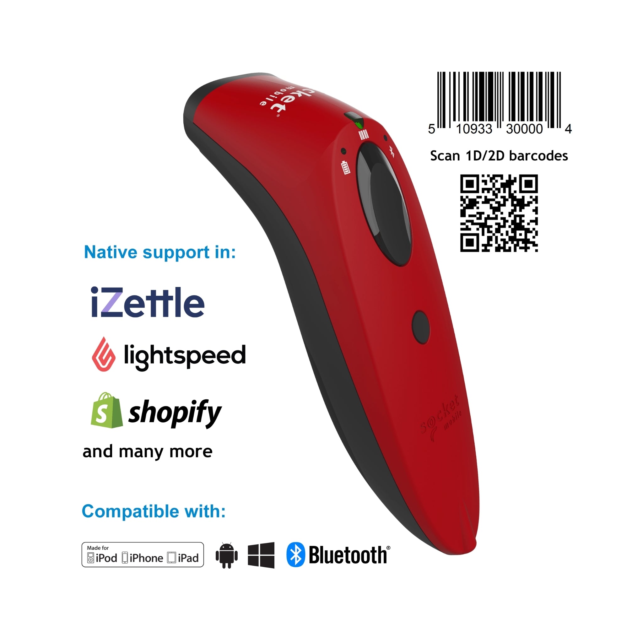 Socket Mobile SocketScan S740 - Wireless Handheld 1D/2D Barcode Scanner with Bluetooth - Perfect for Retail, Warehouse & Inventory Management
