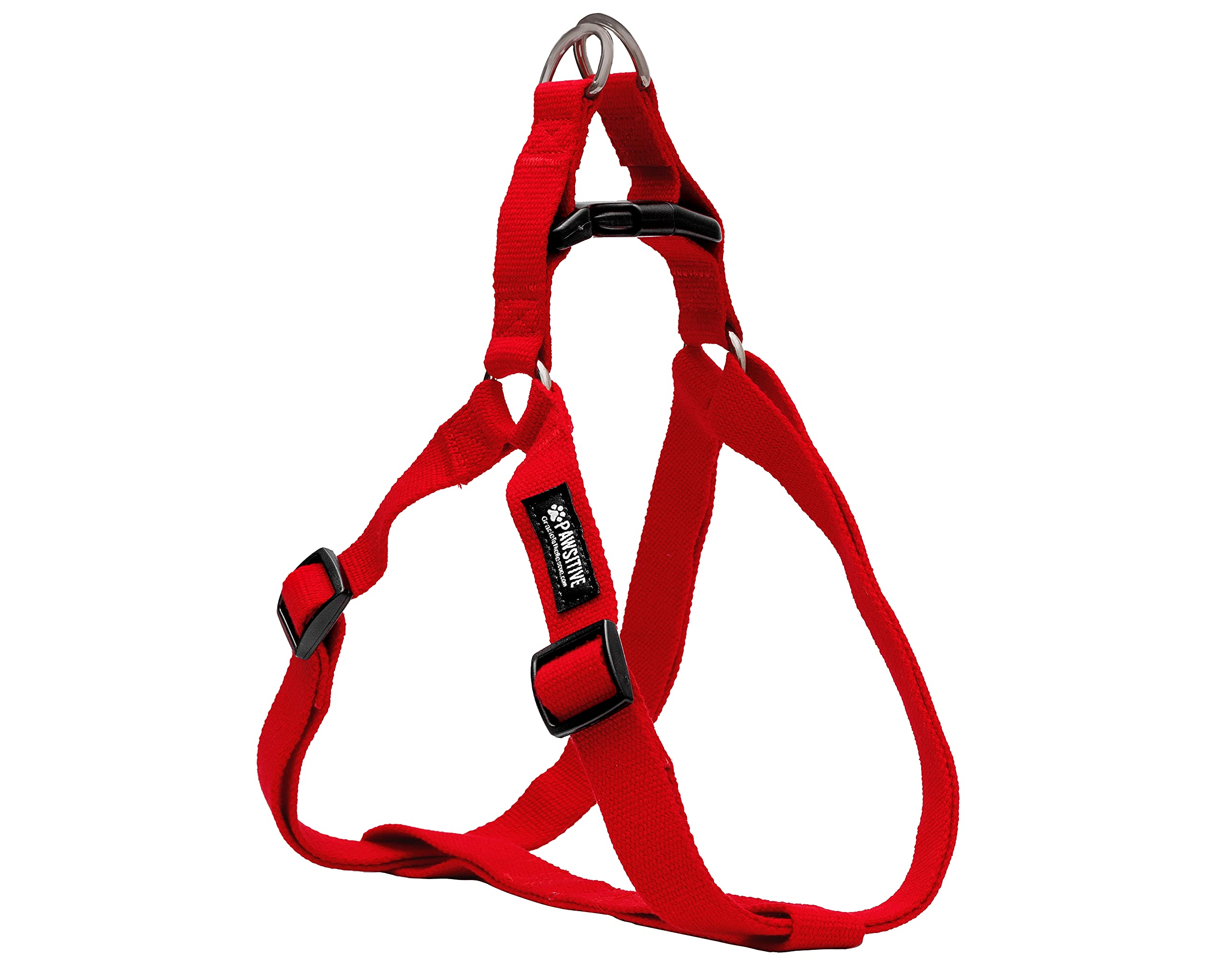 Pawsitive Hemp Dog Harness - Step-in Design, Soft Hypoallergenic Pet Vest for Small Medium Large Dogs - Large Red - Perfect for Walking, Training & Outdoor Adventures