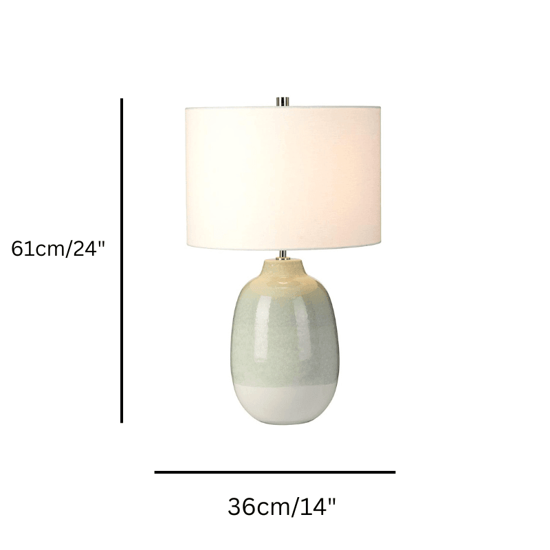 Chelsfield 1 Light Green & White Ceramic Table Lamp - Modern Home Decor for Living Room, Bedroom & Office - Energy Efficient LED Desk Lamp for Reading & Ambient Lighting