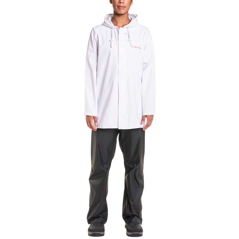 Grundens Petrus 88 White Hooded Women’s Fishing Jacket - Waterproof & Windproof Raincoat for Outdoor Fishing, Boating & Hiking - Perfect for Cold Weather & Water Sports