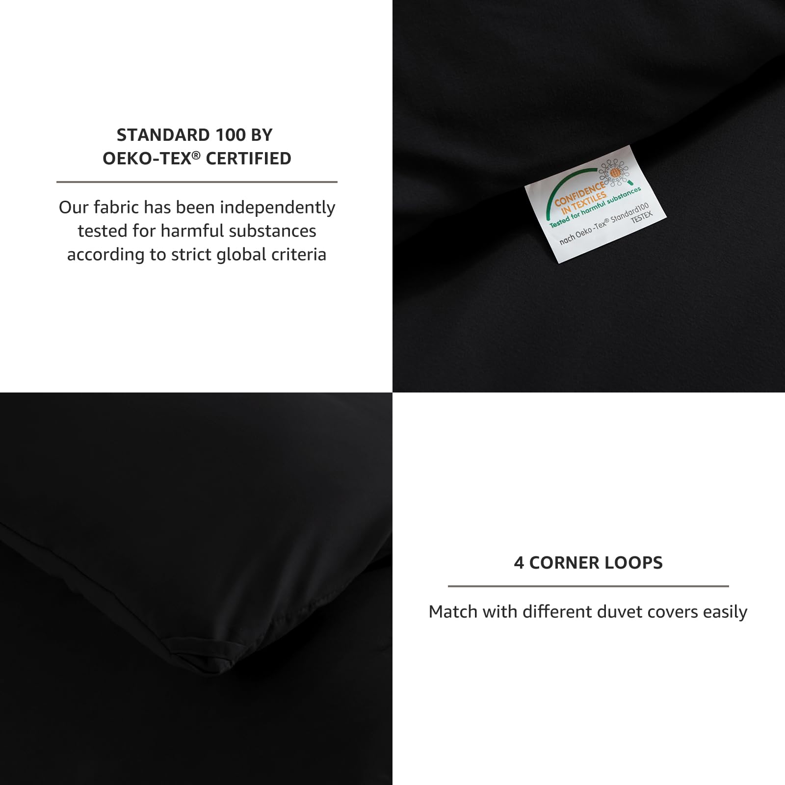 Premium King Size Comforter Set - 3 Piece Black Microfiber Down Alternative Bedding Set with Quilted Design | Ultra Soft & Breathable | Includes 1 Comforter & 2 Pillow Shams | Perfect for Master Bedroom, Guest Room & Luxury Hotel Style Decor