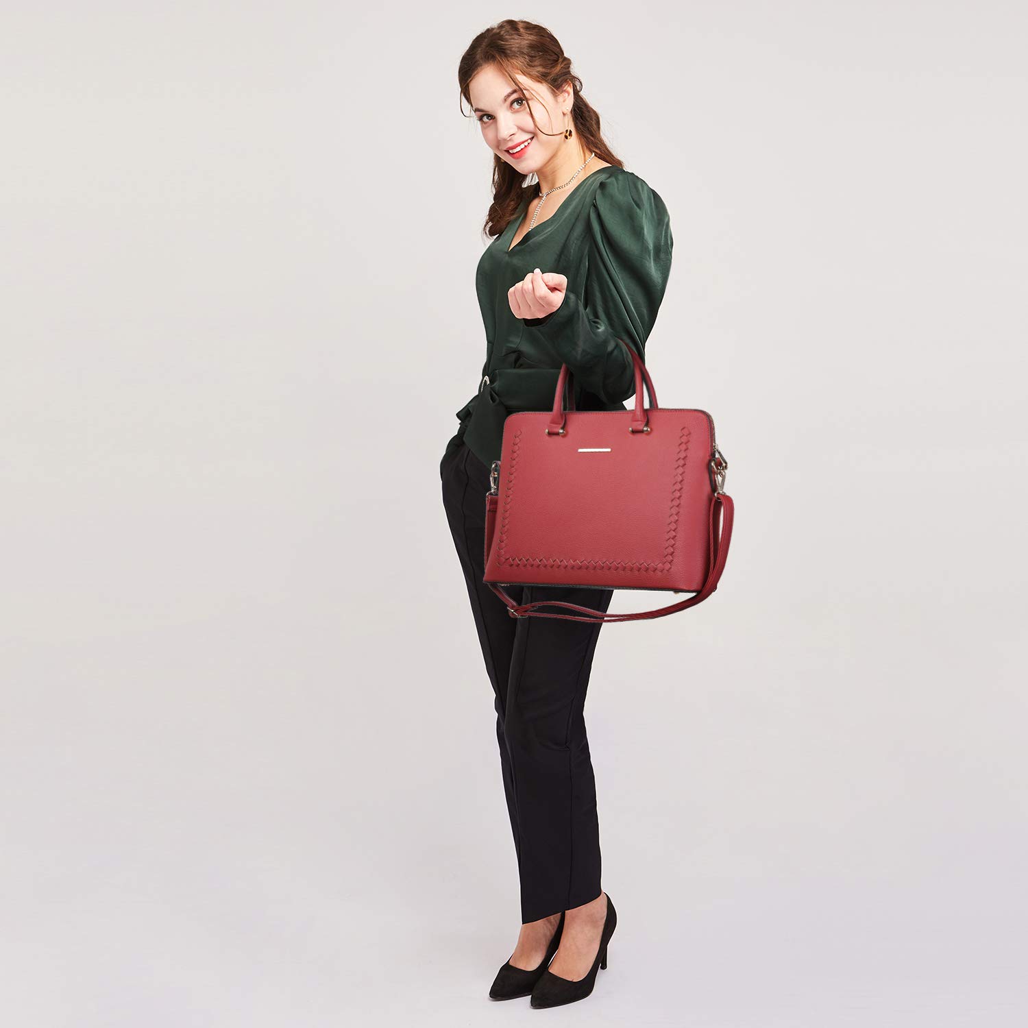 Dasein 14 Inch Laptop Bag for Women - Large Capacity Professional Messenger Bag for Business, Office & Work - Stylish & Durable Computer Shoulder Tote Bag (Perfect for Commuting, Business Trips & Daily Office Use)