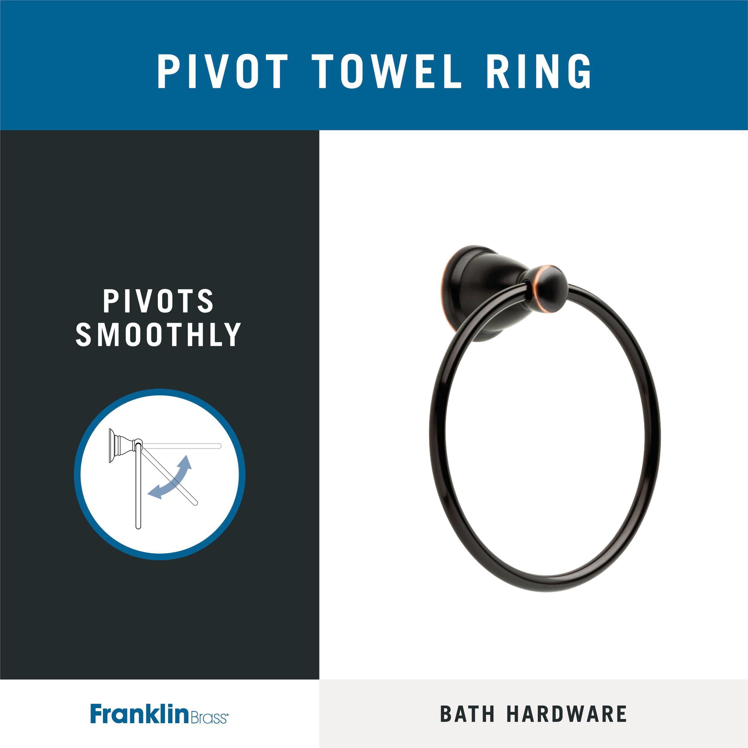 Franklin Brass Kinla Oil Rubbed Bronze Round Wall Mounted Towel Ring Holder (1-Pack) - Bathroom & Kitchen Towel Hanger for Hand & Bath Towels - Perfect for Modern Bathroom Accessories & Spa Decor