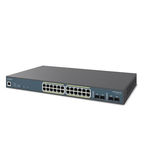24 Port Gigabit PoE+ Network Switch with 240W Power Budget - Ideal for IP Cameras, VoIP Phones & Wireless Access Points in Office/Home Network Setup