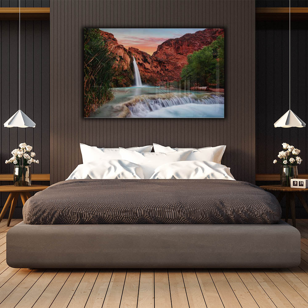 Stunning Waterfall Landscape Wall Art - Nature-Inspired Home Decor for Living Room, Bedroom & Office