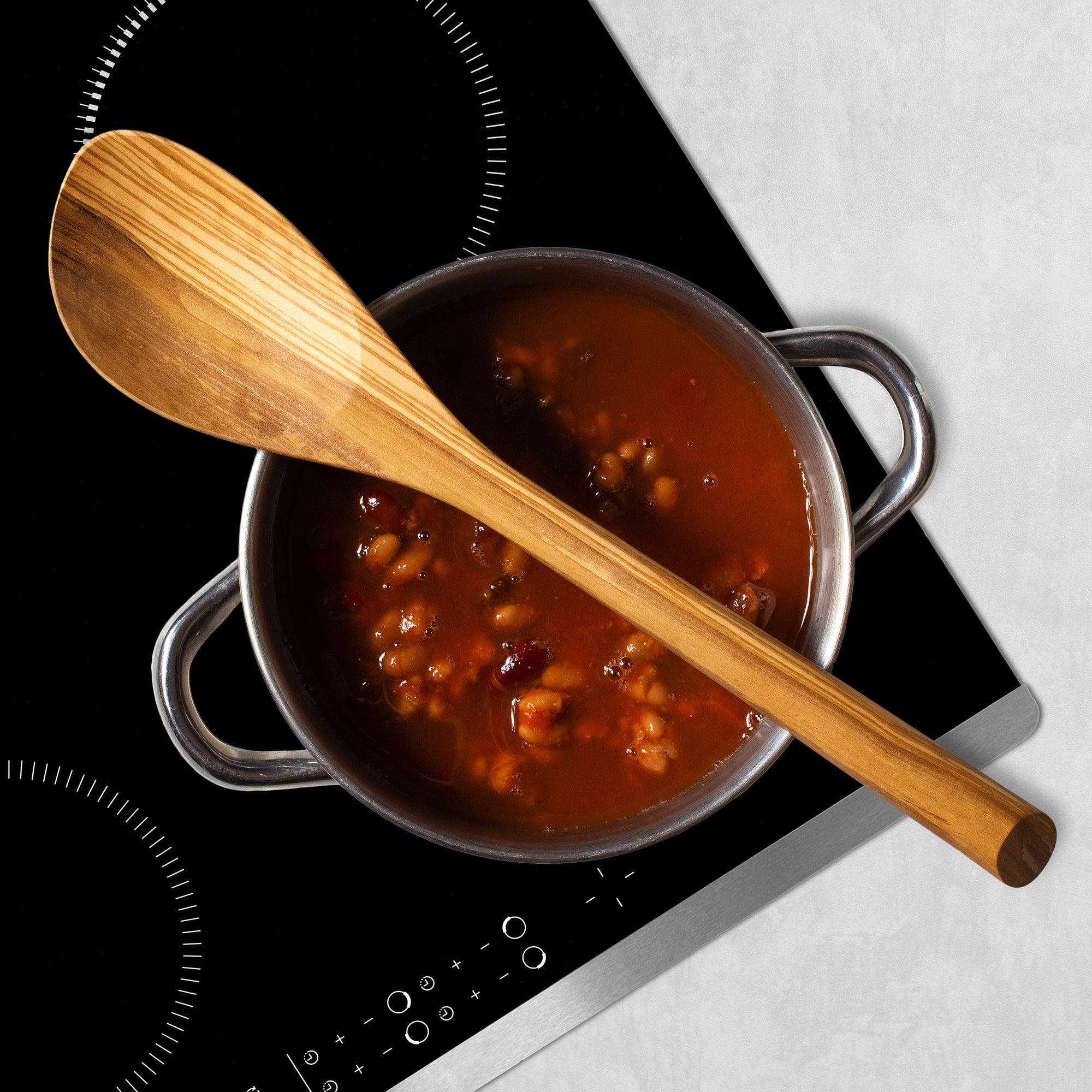 Premium Olive Wood Cooking Spoon - Natural, Durable & Eco-Friendly Kitchen Utensil for Stirring, Mixing & Serving - Ideal for Cooking, Baking & Gourmet Food Preparation