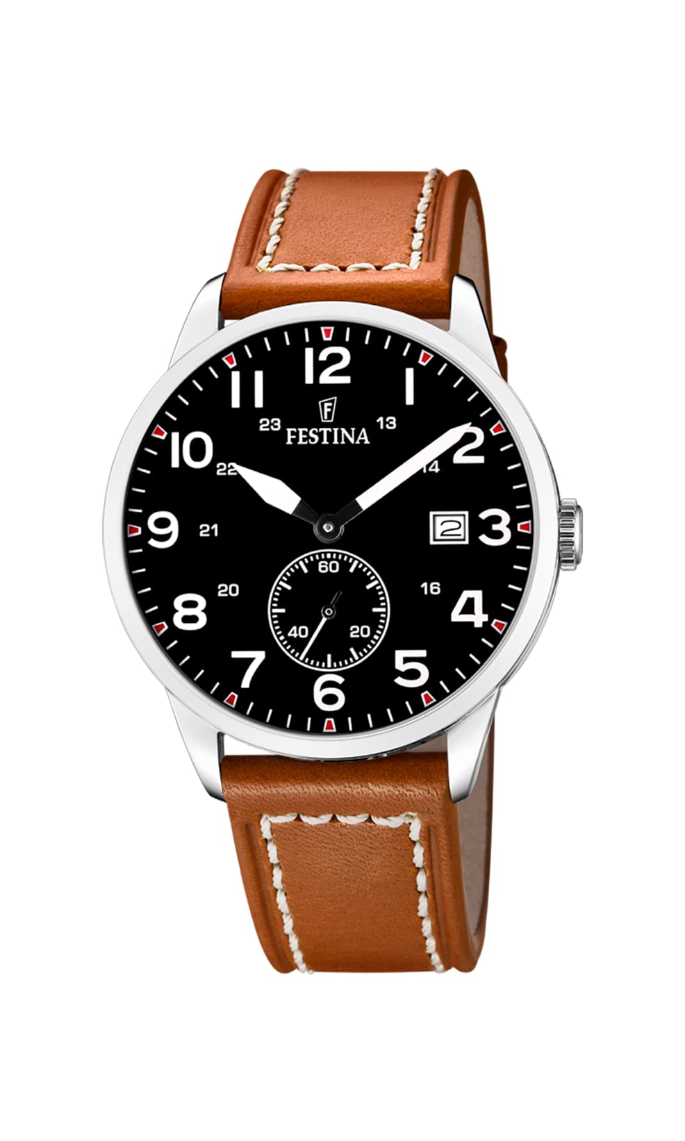 Festina Men's Analog Quartz Watch with Genuine Leather Strap - Water Resistant Dress Watch for Business & Formal Occasions - Model F20347/7