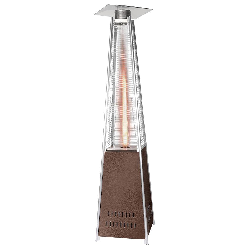 CRX 42,000 BTU Pyramid Flame Outdoor Patio Heater - 87-inch Wheeled Propane Heater with Adjustable Temperature & Rapid Heating (13kW) - Perfect for Backyards, Decks, and Outdoor Dining Areas