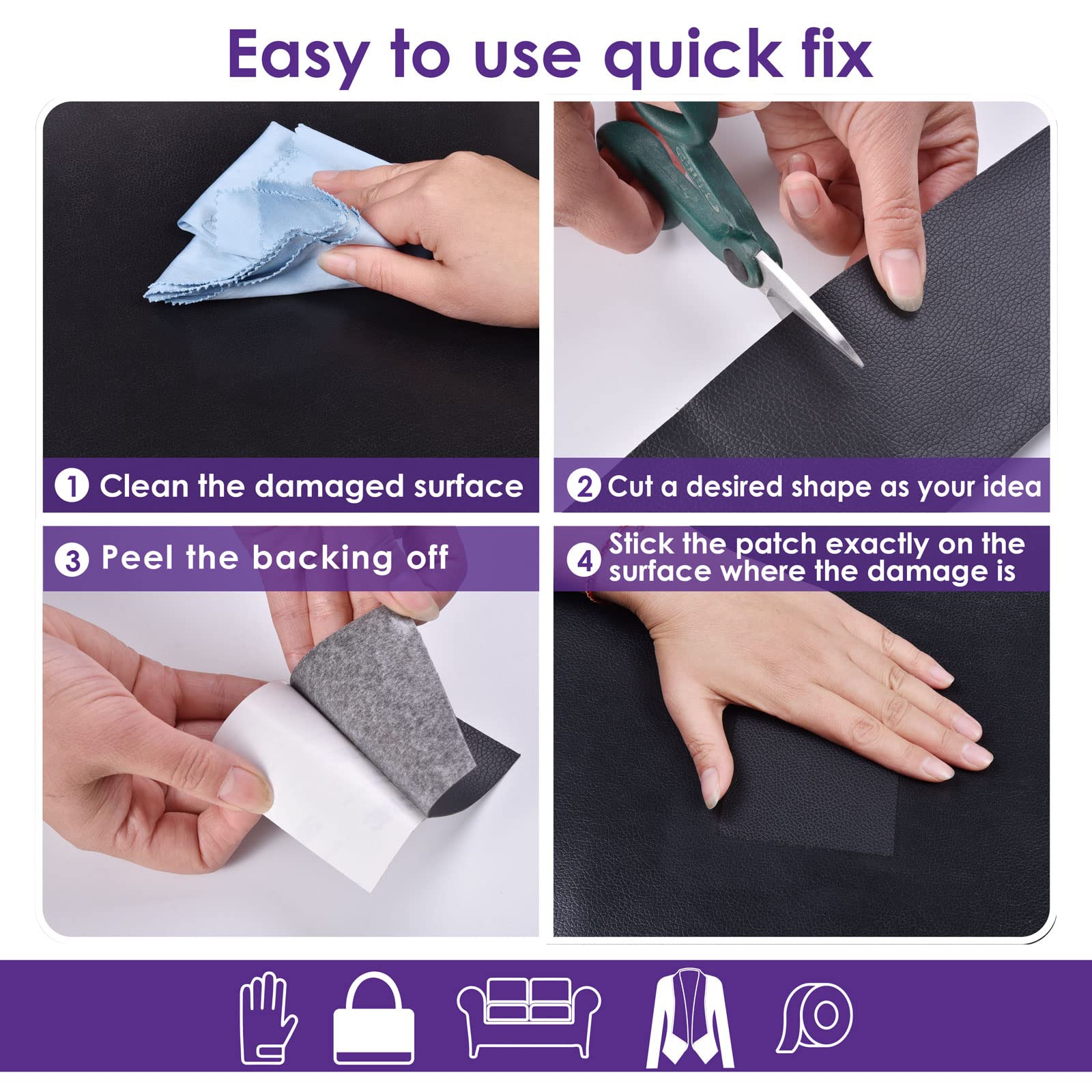4×60 Inch Strong Self-Adhesive Leather Repair Patch Tape - Furniture, Sofa, Couch, Car Seat & Bag Repair Kit - Scratch Resistant First Aid Fix for Leather, Vinyl & Upholstery (Khaki) - Perfect for Home, Office & Vehicle Interior Maintenance