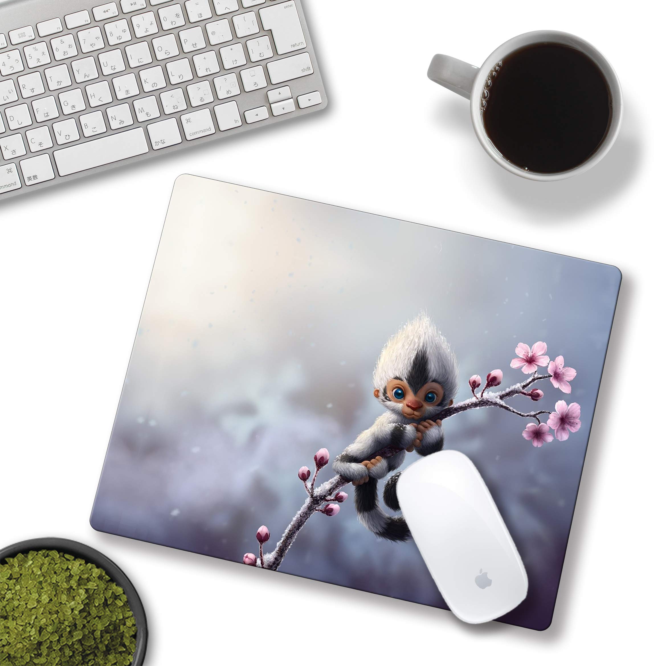 Cute Animal Monkey Mouse Pad - Non-Slip Computer Mousepad with Unique Design, Personalized Laptop Mouse Pad for Office & Gaming - Perfect Desk Accessory Gift for Home & Work Use