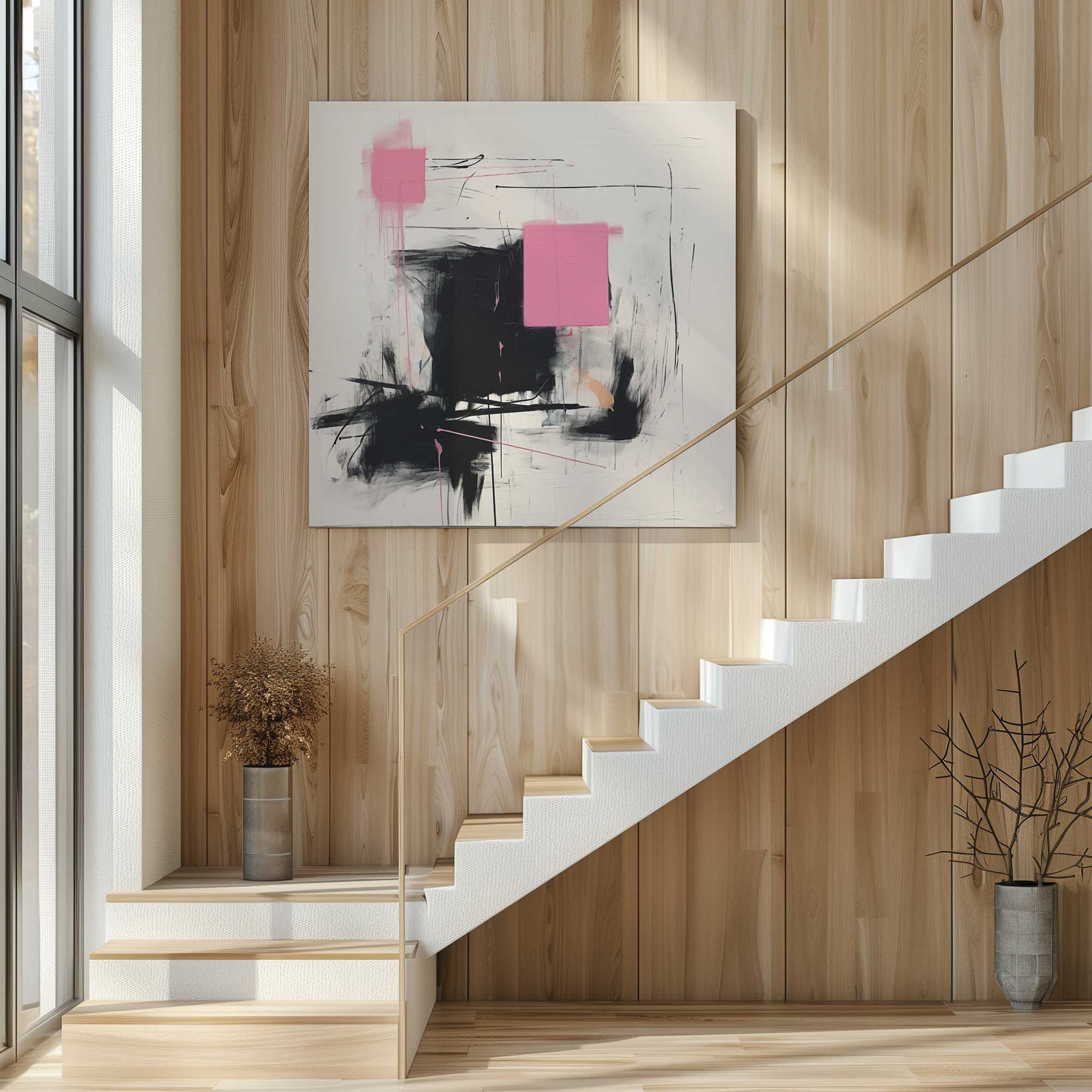 Graphite Punk Fusion v2 Large Canvas Print - Modern Art Wall Decor for Living Room, Bedroom & Office | Perfect for Home & Office Spaces