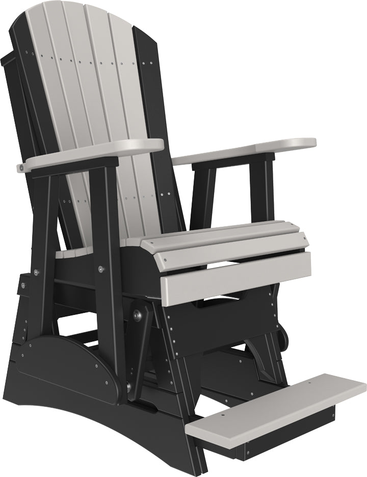 LuxCraft 2-Foot Adirondack Balcony Glider Chair - Outdoor Patio Rocking Chair for Small Spaces, Porch, Deck & Garden Relaxation