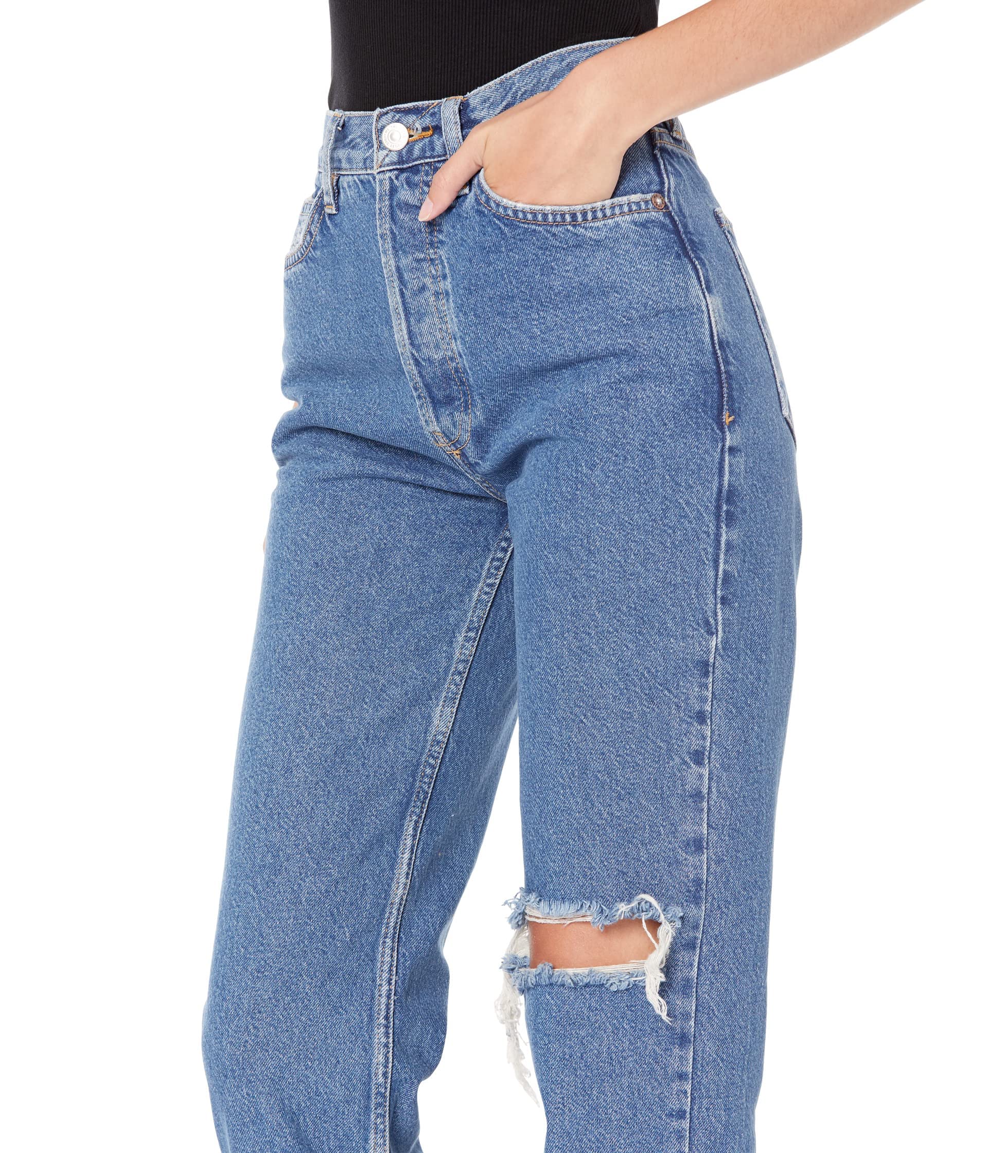 Free People We The Free Lasso Jeans - High Waist Distressed Denim Pants for Women | Perfect for Casual Wear, Date Nights & Boho Outfits
