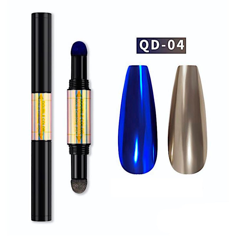 Premium Solid Chrome Ballpoint Pen - Dual Color Ink (Black & Blue) - Ideal for Office, School, and Professional Writing Needs