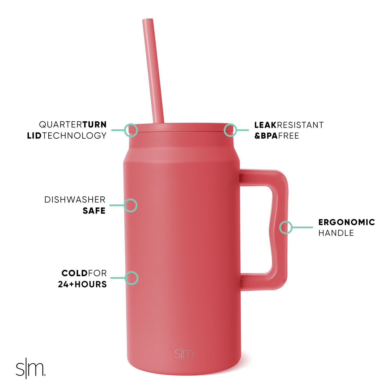 Premium Trek Tumbler 50Oz Stainless Steel Vacuum Insulated Water Bottle - Keeps Drinks Hot/Cold for 24 Hours - BPA Free - Perfect for Hiking, Camping & Outdoor Adventures