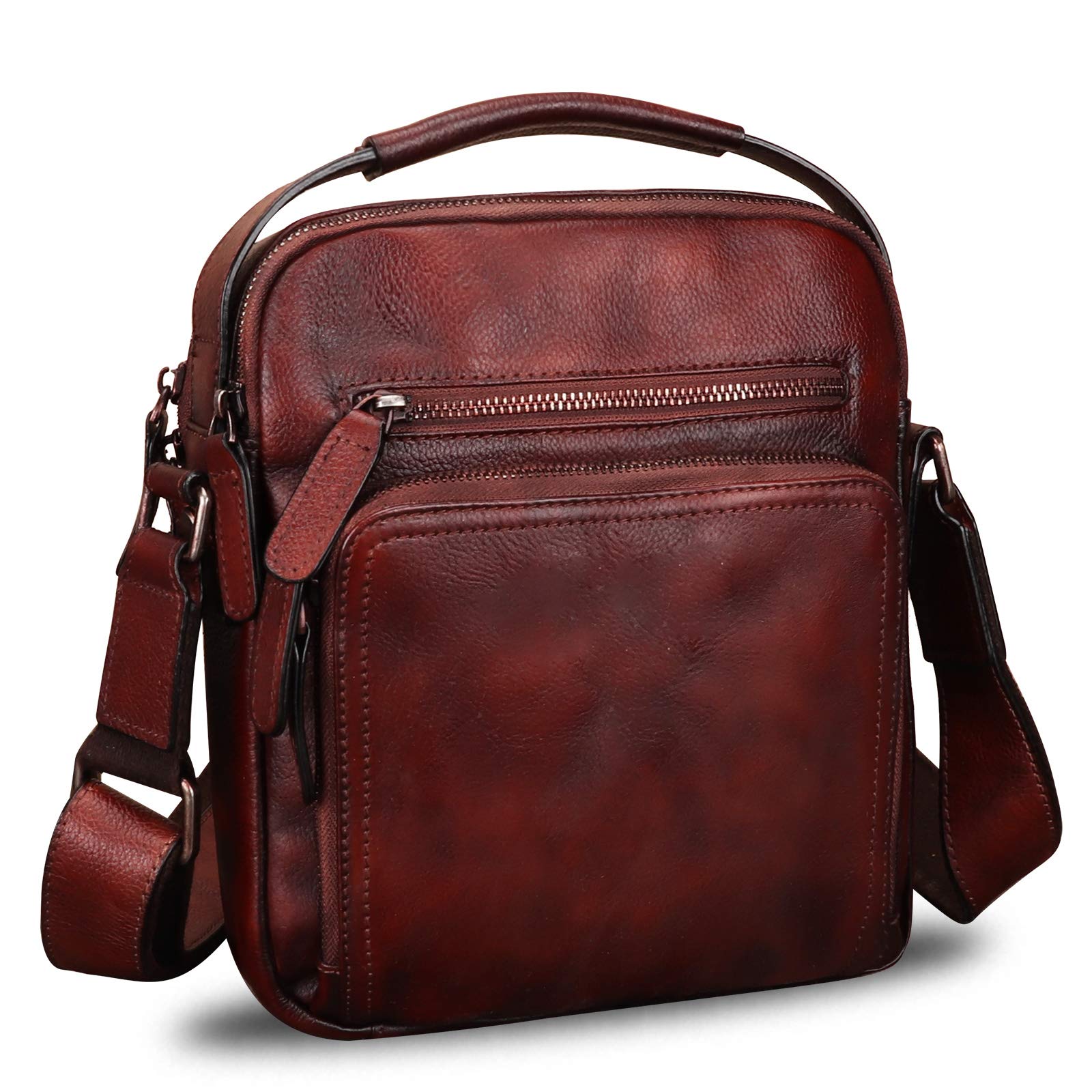Genuine Leather Messenger Bag for Men - Vintage Crossbody Shoulder Bag with Adjustable Strap - Perfect for Work, Travel & Everyday Use