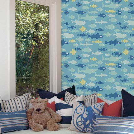 Self-Adhesive Fish Tank Wallpaper - Blue Underwater Theme (24x108 Inches) - Perfect for Aquarium Backgrounds, Home Decor & Kids' Rooms