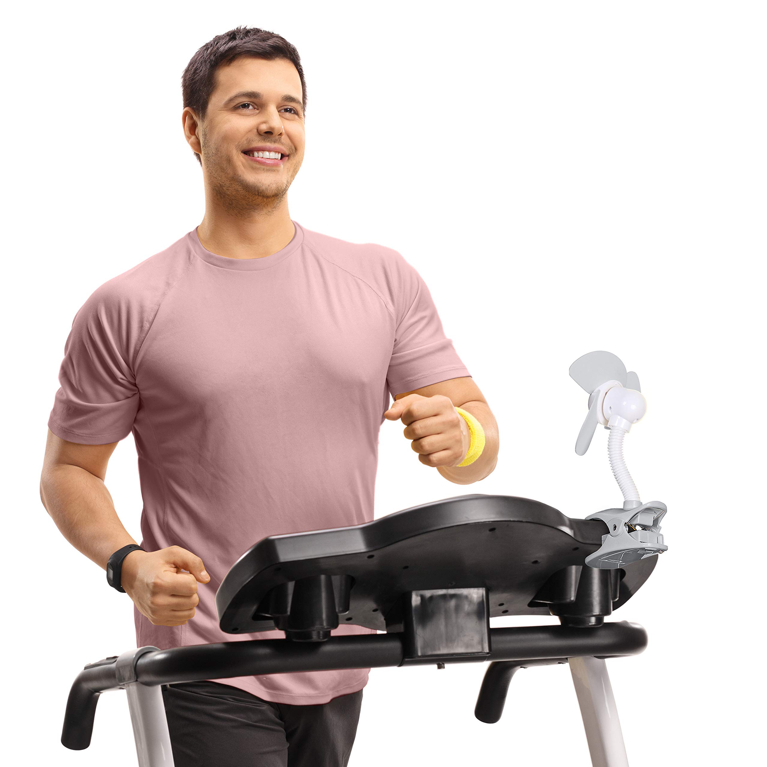 Dreambaby Clip-on Stroller Fan with Soft Fin Blades - Safe Battery Operated Cooling Fan for Baby Stroller, Car Seat & Crib (Grey/White, Batteries Not Included) - Perfect for Outdoor Walks, Travel & Hot Weather