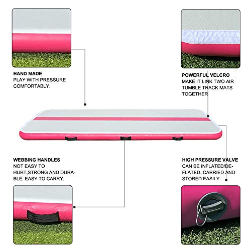 Premium Inflatable Gymnastics Tumbling Mat - 10ft/13ft Length, 4in/6in Thickness with Electric Air Pump - Ideal for Home Gym, Cheerleading Practice, Yoga & Water Training - Durable Tumble Track for Kids & Adults