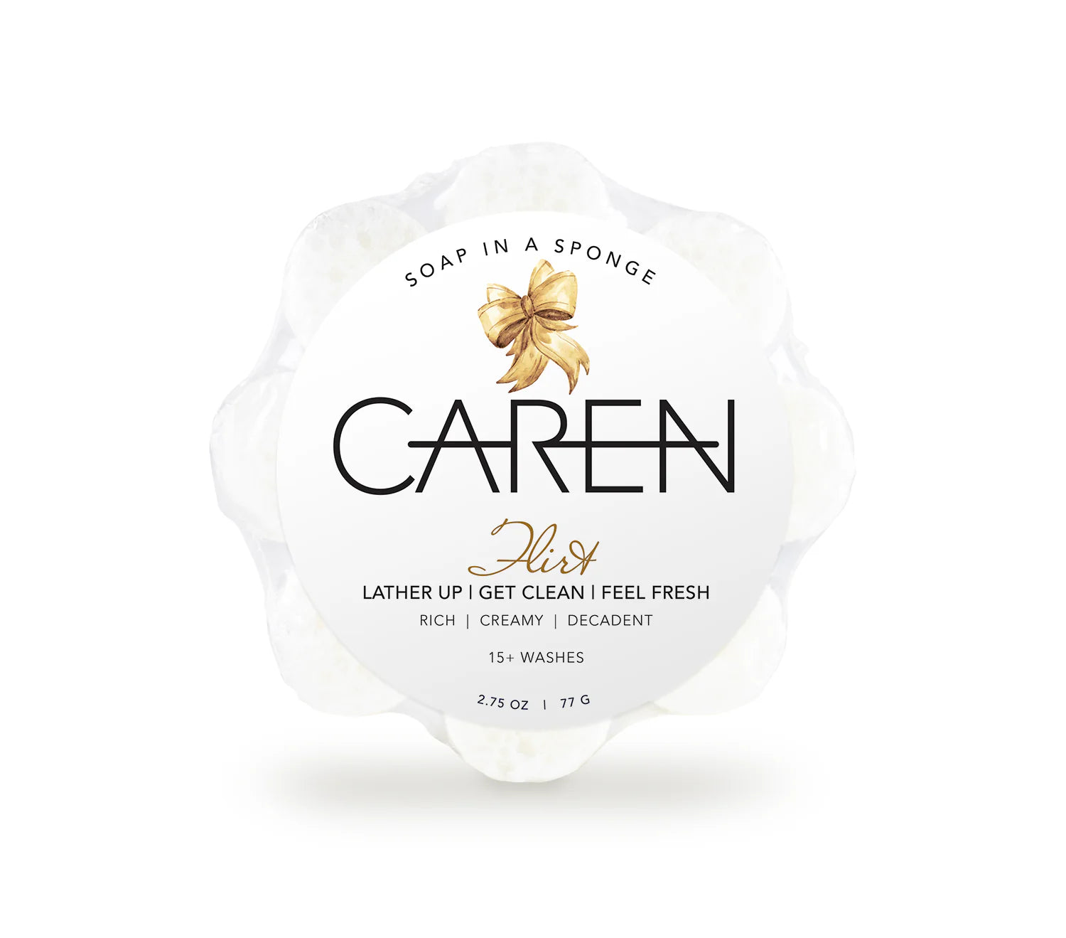 Caren Flirt Soap in a Sponge - Exfoliating & Moisturizing Body Wash Sponge for Soft Skin | Perfect for Shower, Bath & Travel