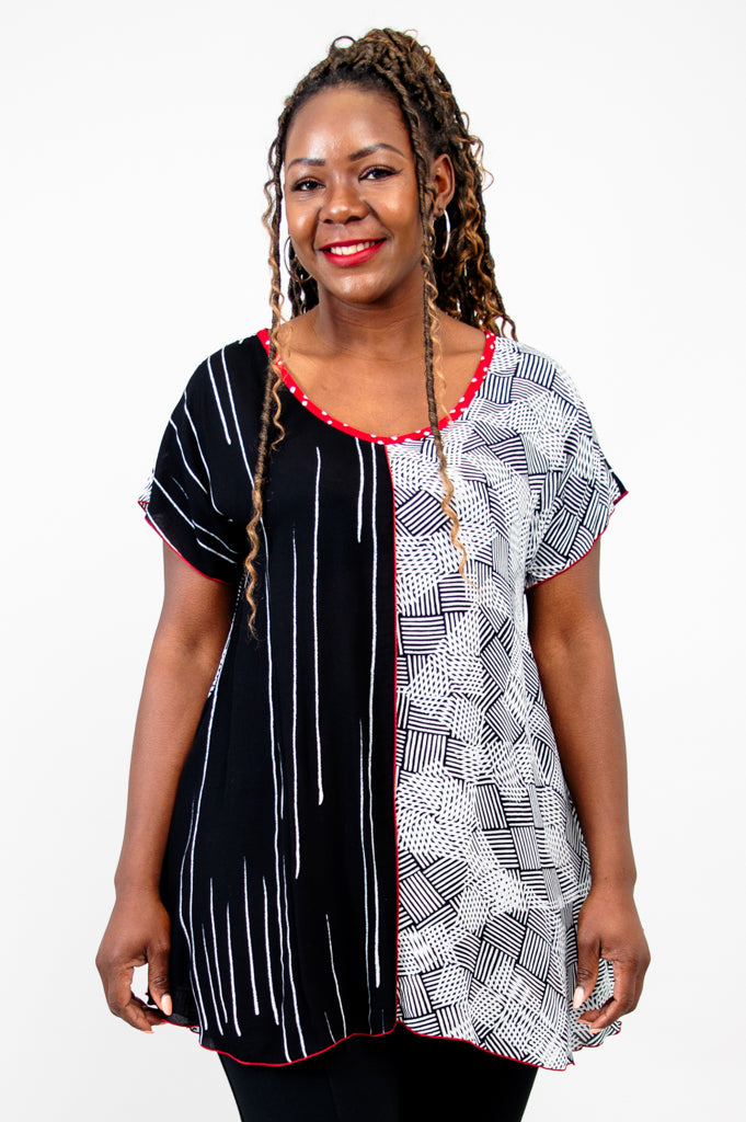 Gayle Top - Textured Abstract Print Women's Blouse | Stylish Casual & Office Wear for Everyday Outfits