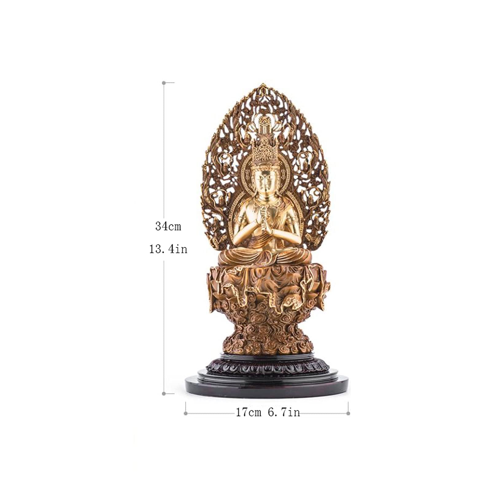 Meditating Brass Buddha Statue - Zen Buddha Figurine for Home & Garden Decor - Indoor Outdoor Spiritual Sculpture - Perfect for Meditation Spaces, Yoga Rooms & Peaceful Home Decor