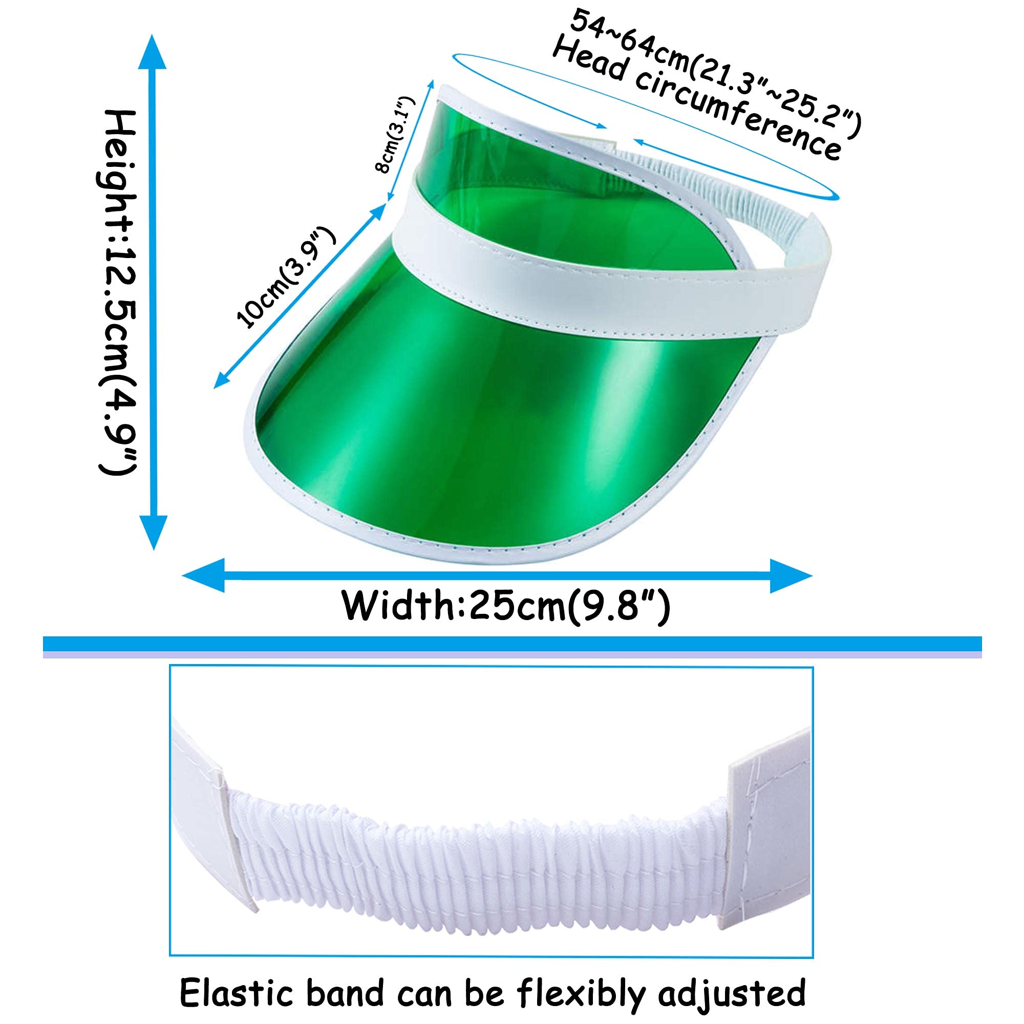 12 Pack Women's UV Protection Sun Visor Hats - Breathable Clear Brim Outdoor Sports & Beach Golf Sun Hat for Summer, Running, Travel, Party Accessories