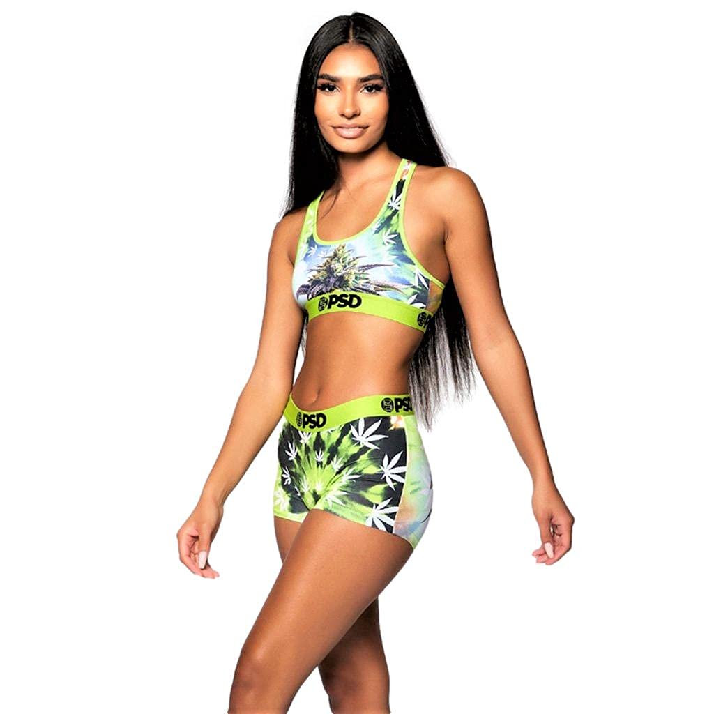 PSD Women's Racerback Sports Bra - Breathable Microfiber Workout Top for Running, Yoga & Gym - Comfortable Printed Athletic Bra for Active Women